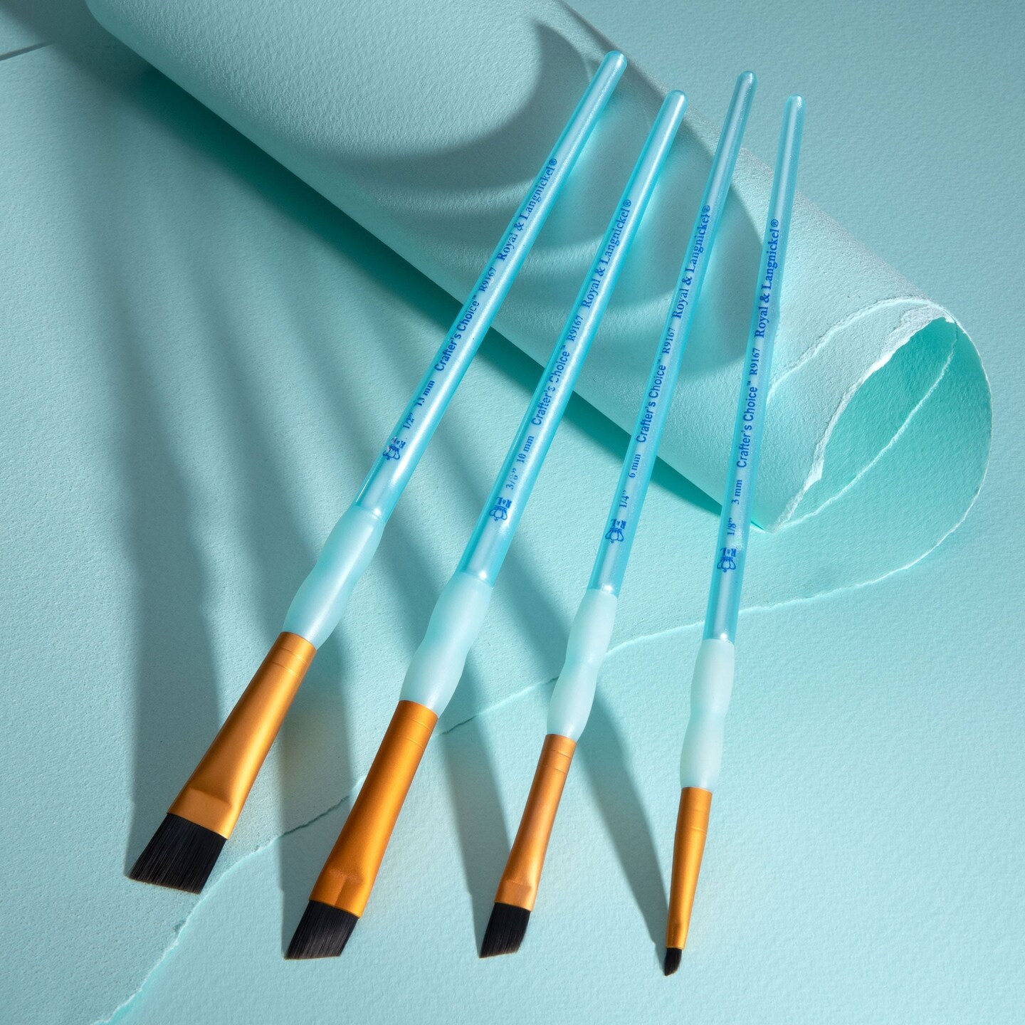 RCC 256 | Crafter's Choice™ 4pc Black Taklon Angular Brush Set