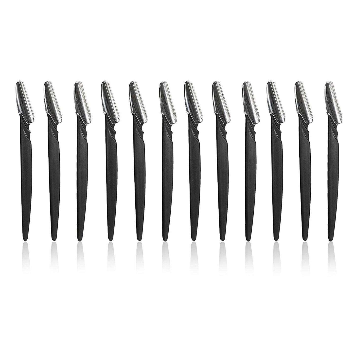 Men&#x27;s Touch Up Razors for Mustache, Beard (Black, 5.8 Inches, 12 Pack)