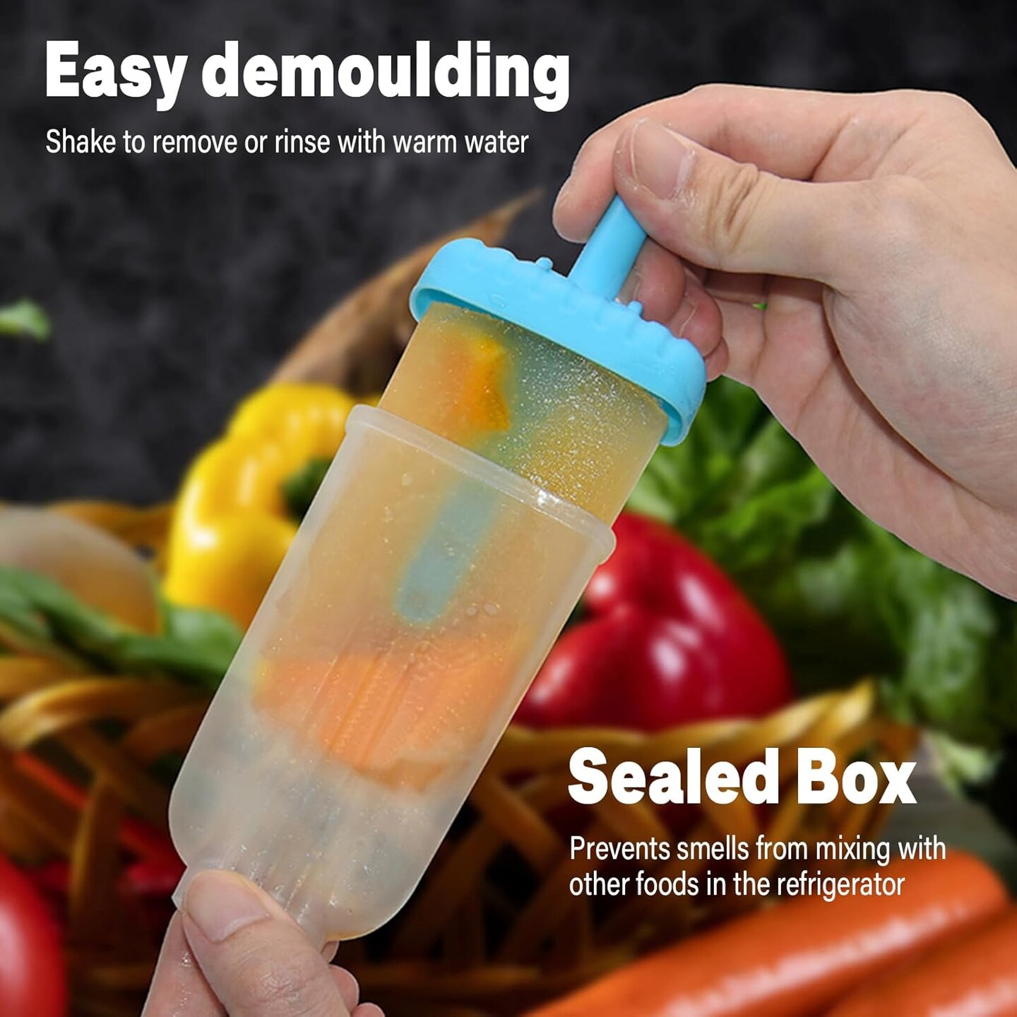 6-Piece Reusable Popsicle Molds – Sky Blue, Food-Grade BPA-Free, Easy-Release DIY Ice Pop Maker with Reusable Popsicle Sticks (Sky Blue)