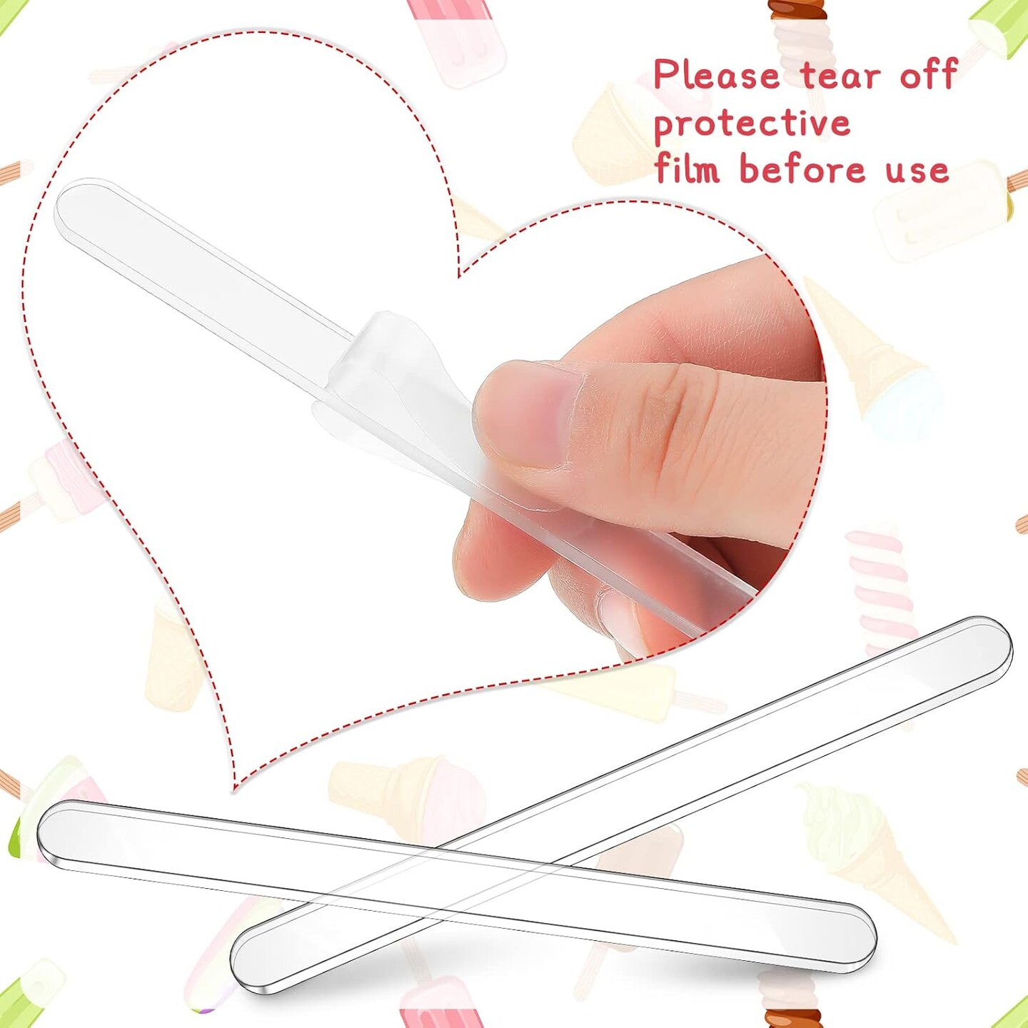 30 Pieces Acrylic Sticks Reusable Cakesicle Sticks Cake Pop Mold Mirror Ice Pop Sticks Ice Cream Cakesicle Mold for Home Cake Candy Gifts Party Craft (4.5 Inches, Transparent)
