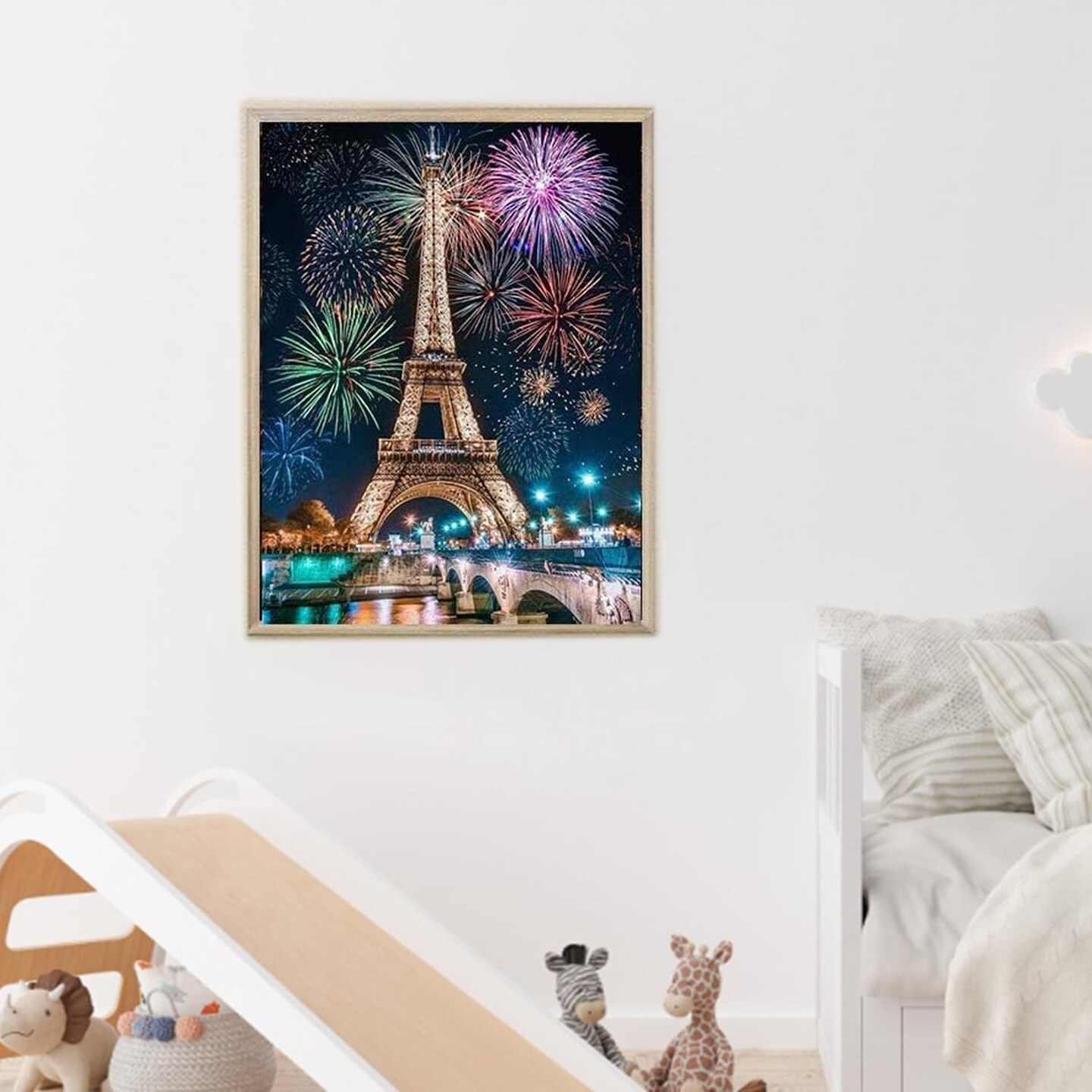 5D Diamond Eiffel Tower Paint Kits for Adults, DIY Diamond Art Paris Eiffel Tower Painting Craft for Home Wall Decoration