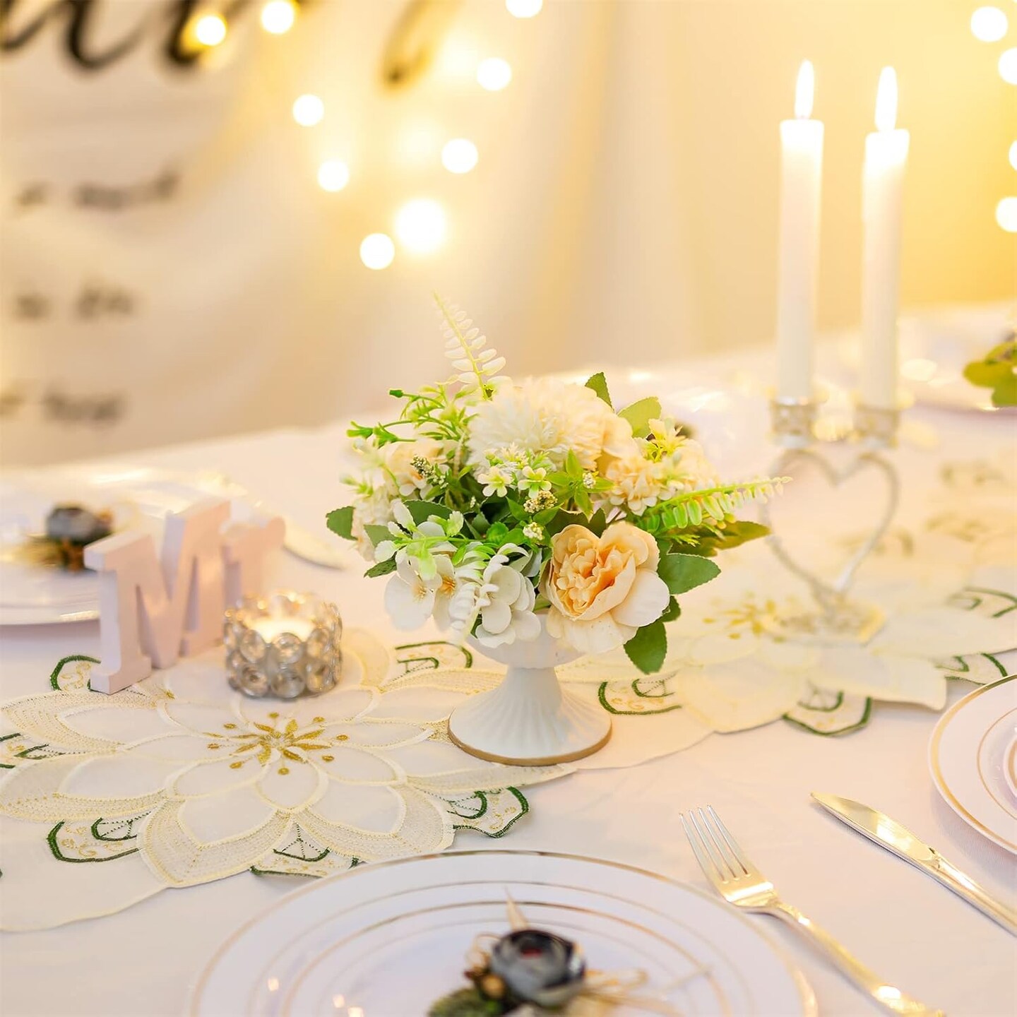 Mini White Flower Arrangement Pots for Centerpiece Table Decorations Metal Vase Urn Planter Decor (3.7IN-2PCS, White)