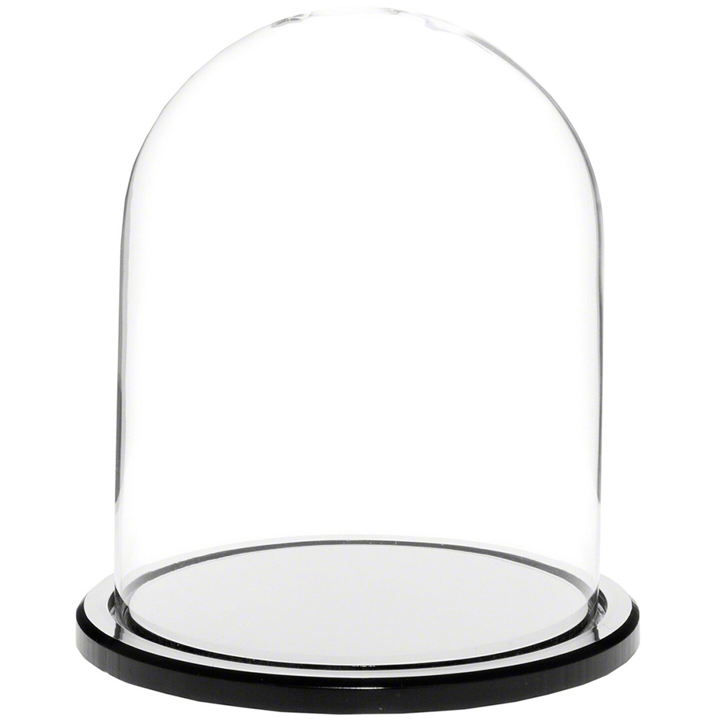 Plymor Mini Glass Display Dome Cloche (Black Acrylic Base)
