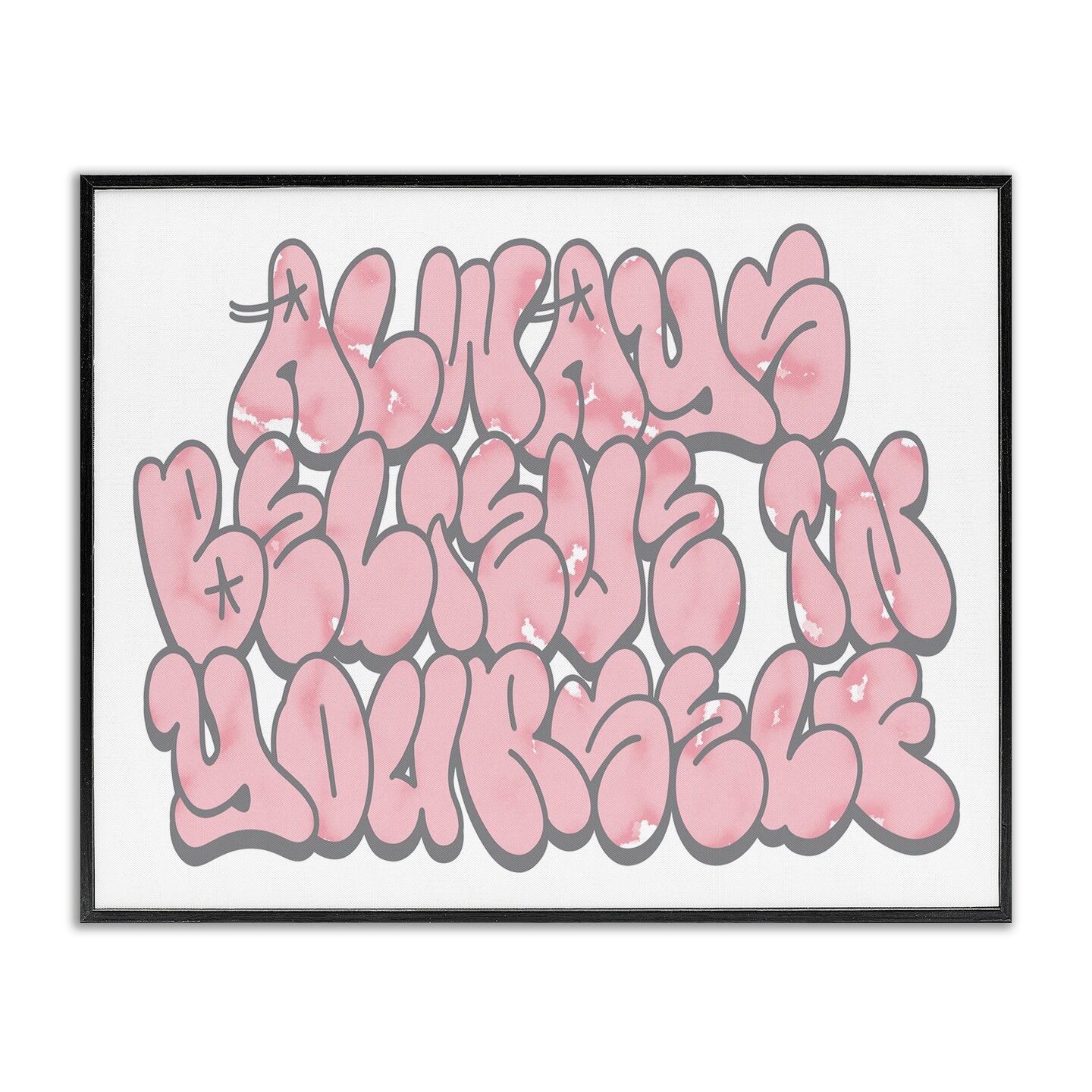 Stupell Industries Believe in Yourself Graffiti Framed Giclee Design by Marcus Prime