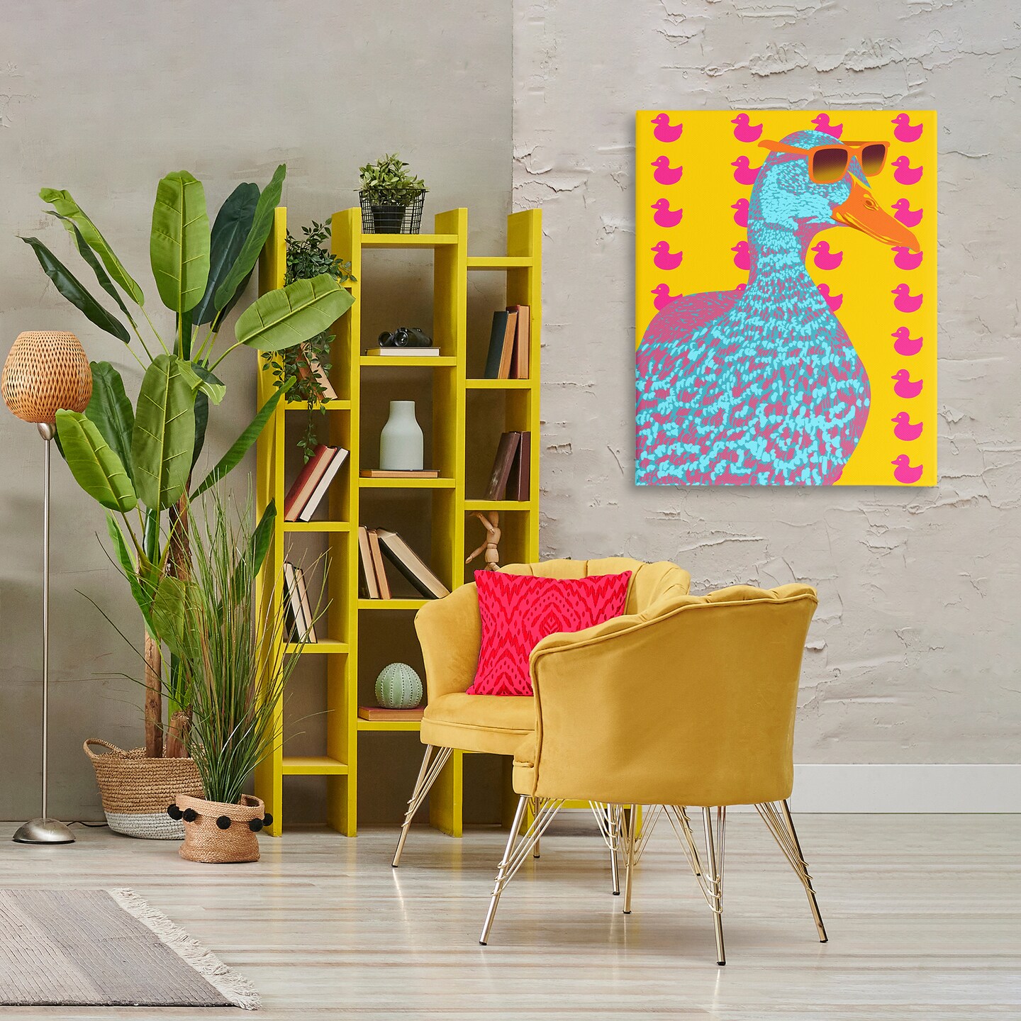 Stupell Industries Quirky Vibrant Goose Canvas Design by Marcus Prime