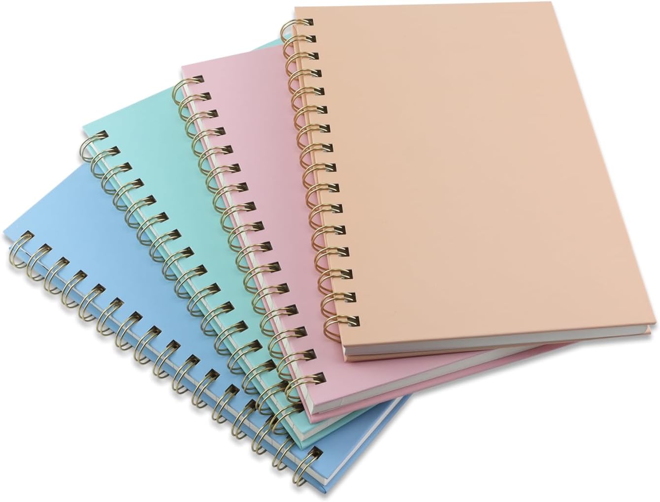 4 Pack Hardcover Spiral Notebook 5.7&#x201D;x 8.5&#x201D;, 80 Sheets/160 Pages College Ruled Notebook, 100 GSM Thick Paper, A5 Lined Journal for Work, School Supplies, Home &#x26; Office, Writing Notes