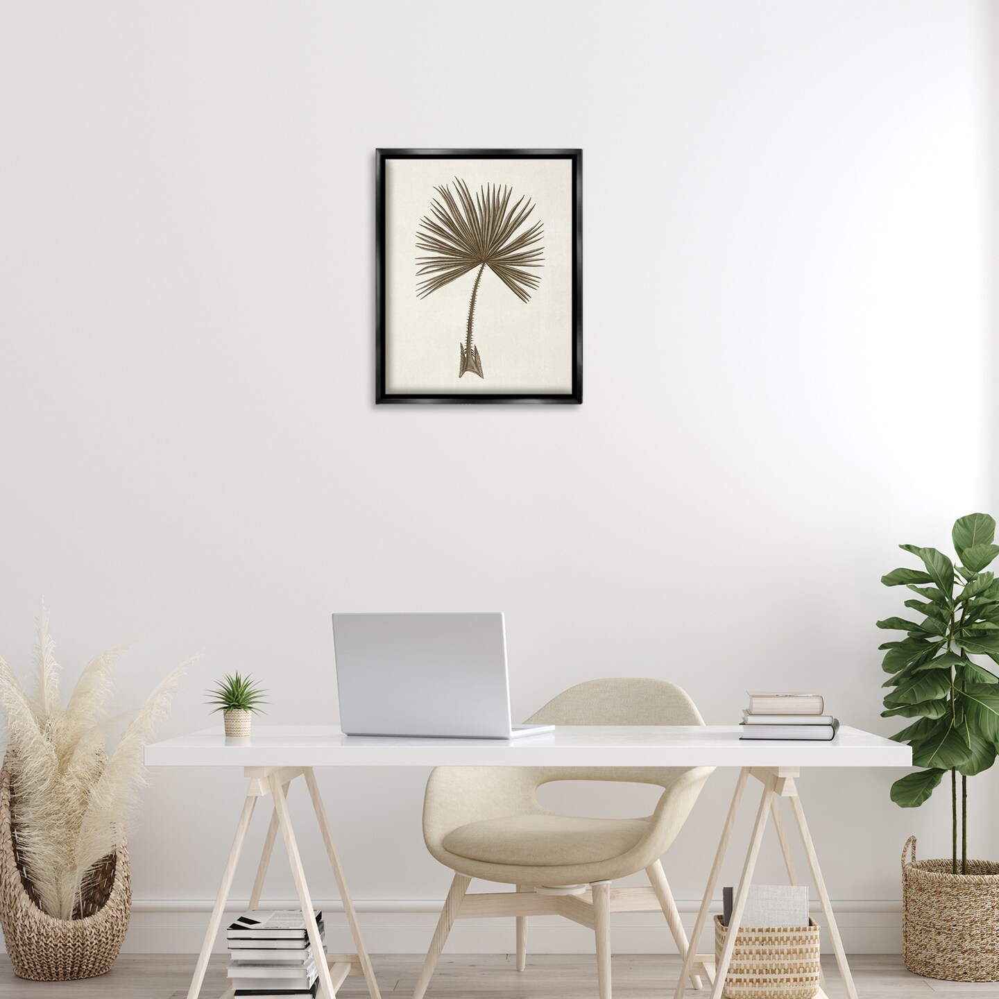 Stupell Industries Vintage Study of Palm Leaf Floating Frame Design by Phillipa Katz