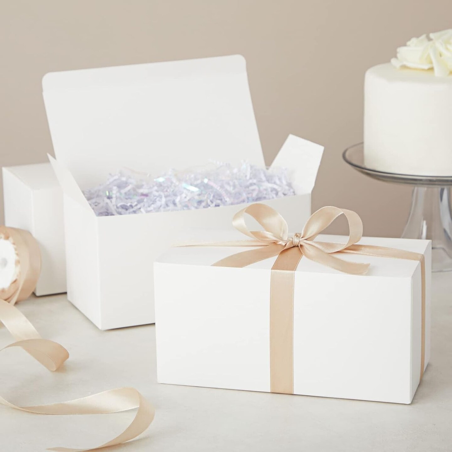 20 Pack White Gift Boxes With Lids for Wrapping, Shipping, 9 x 4.5 x 4.5 Inch Cardstock Paper Bridesmaid Boxes for Gifts