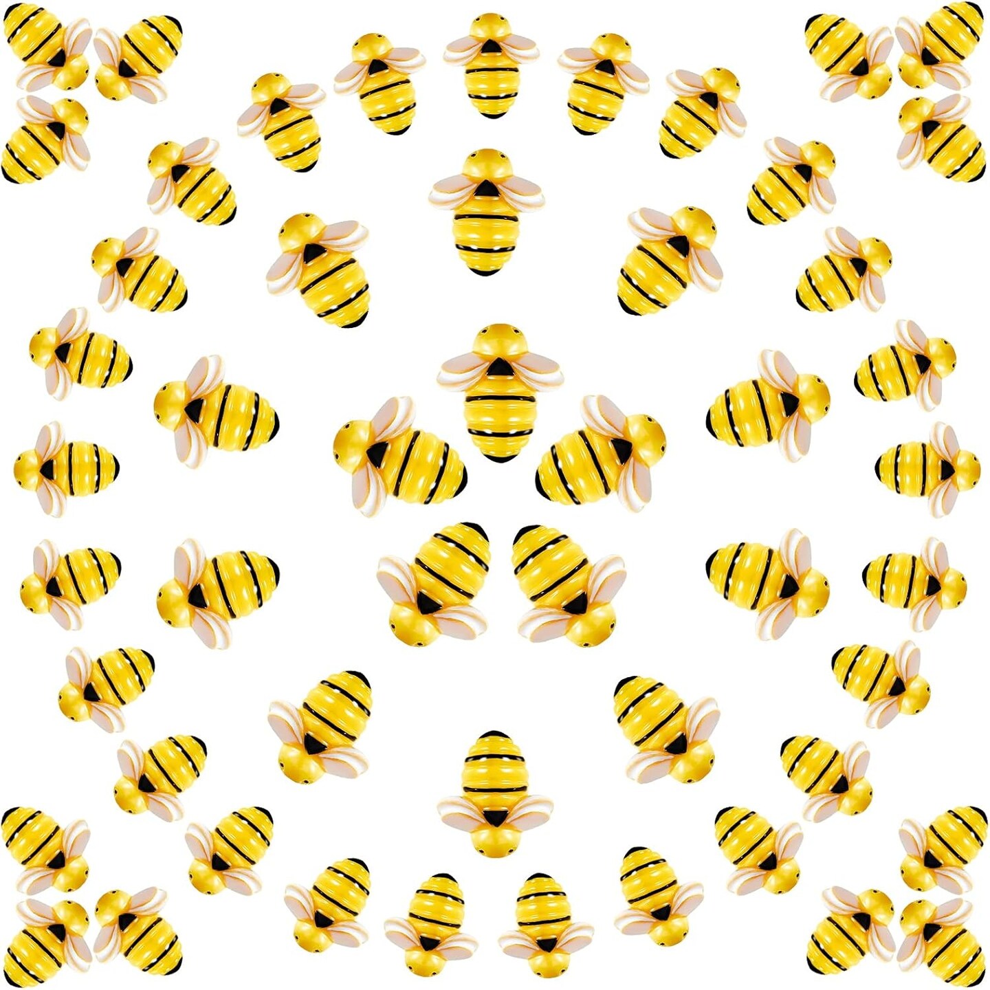 60 Pcs Tiny Resin Bees for Crafts Bulk Small Mini Plastic 3D Flatback Bee Charm Embellishments for Summer Honey Themed Decor Art DIY Crafts Home Decoration