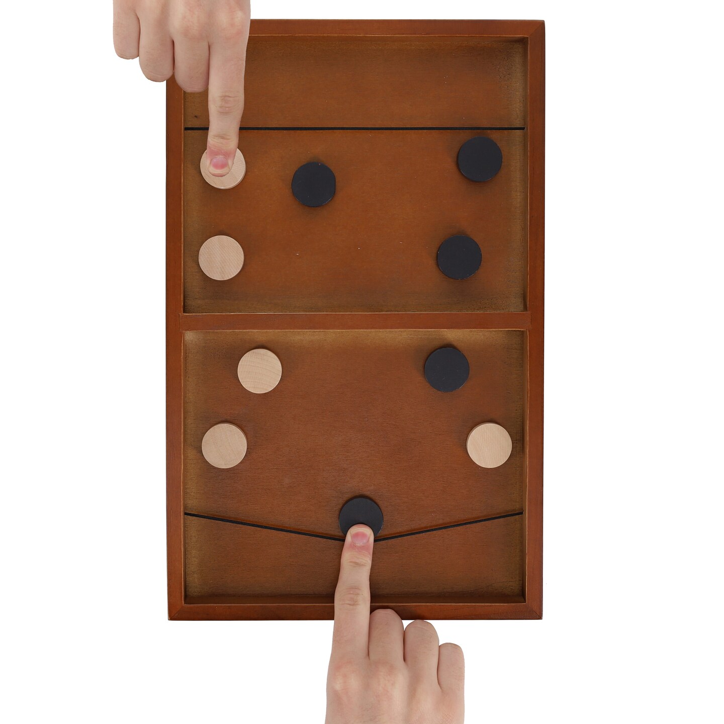 Pacific Shore Games Wooden Sling Puck Game, Table Top Hockey Games