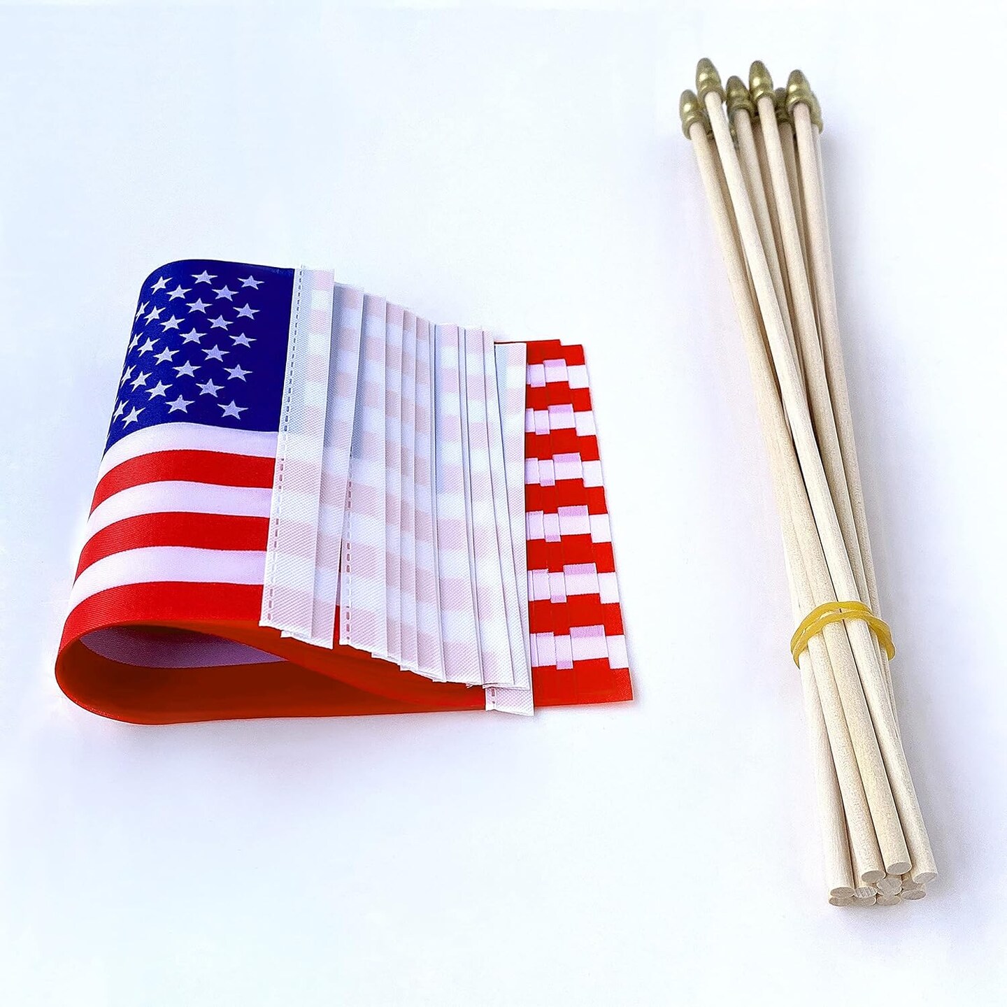 12 Pack US American Stick Flags Small Mini USA Hand Held Flags 5x8 Inch