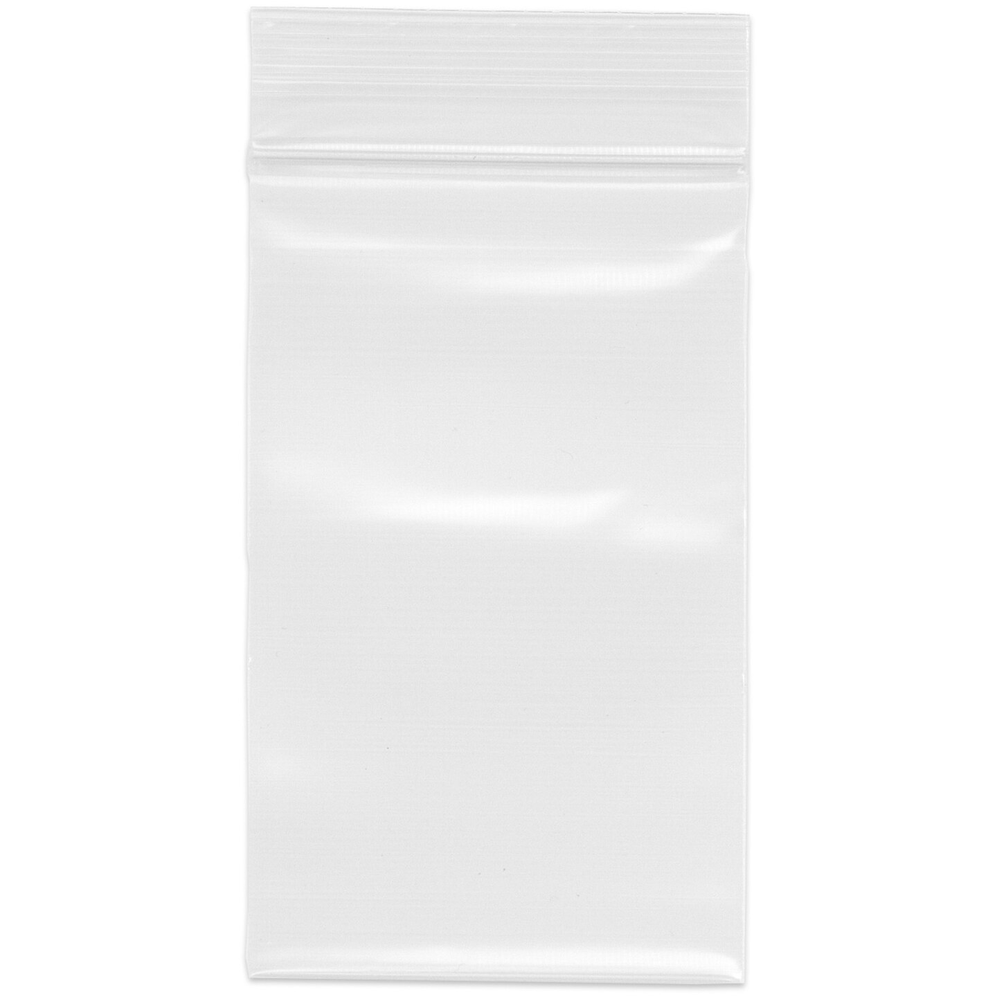 Plymor 2.5" x 4", 4 Mil Heavy Duty Zipper Reclosable Plastic Bags