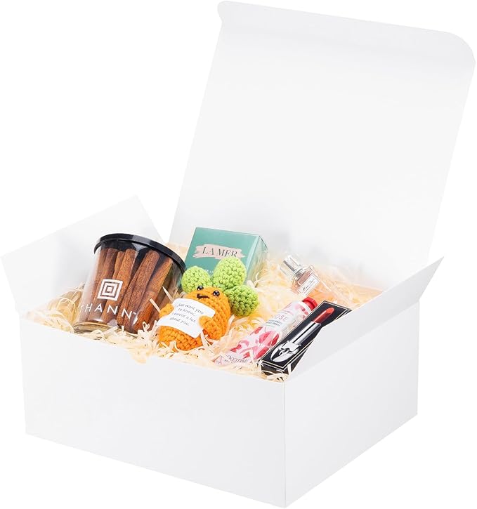 10x8x4 Gift Boxes 14 Pack White Gift Boxes with Lids for Presents Large Cardboard Paper Gift Boxes Bulk for Birthday Wedding Bridesmaid Proposal Valentines Christmas