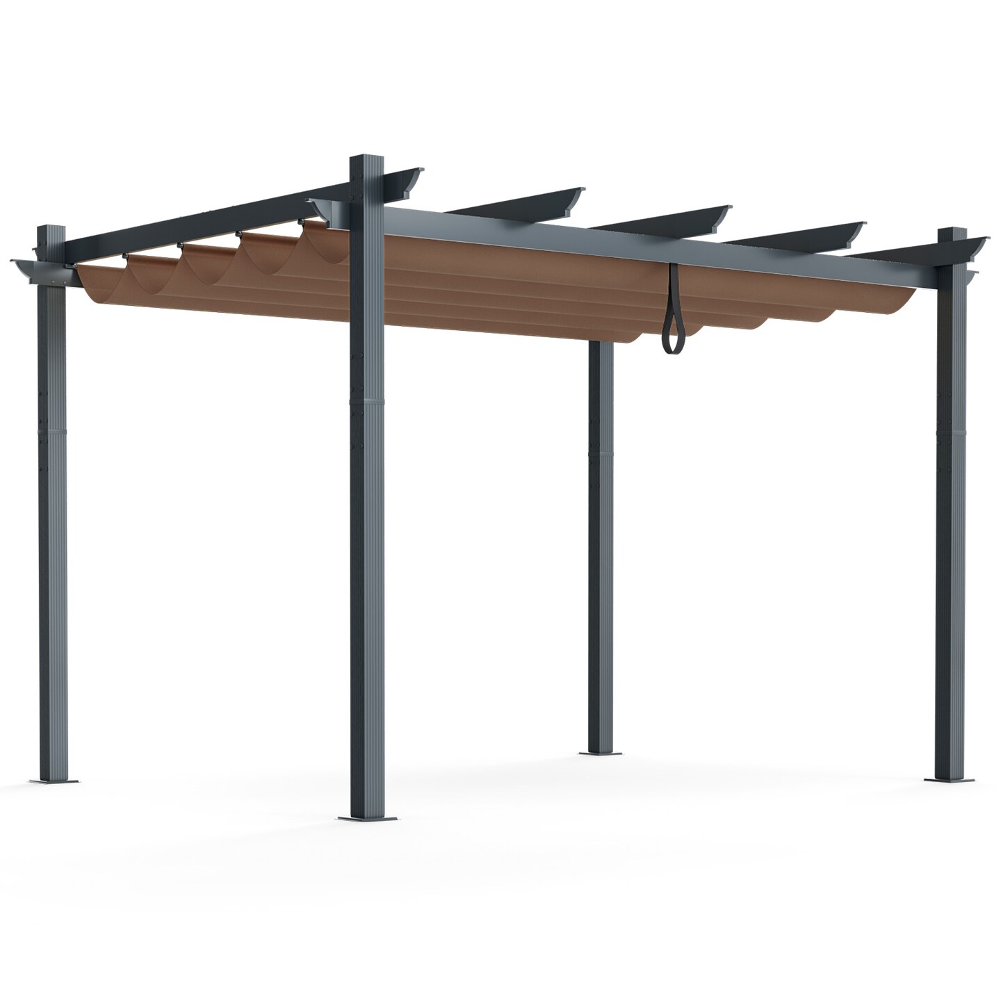 Retractable Pergola with Aluminum Frame and Trellis
