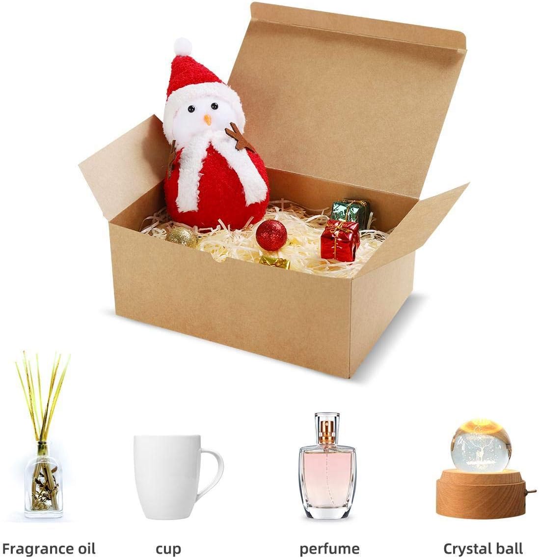 Brown Gift Boxes 9.45x6.5x4 Inches 10 Pack&#xFF0C; Paper Gift Box With Lids for Bridesmaid Gifts, Birthday, Party, Christmas&#xFF0C;Wedding, Crafting Cupcake Boxes, With 66 FT Twine