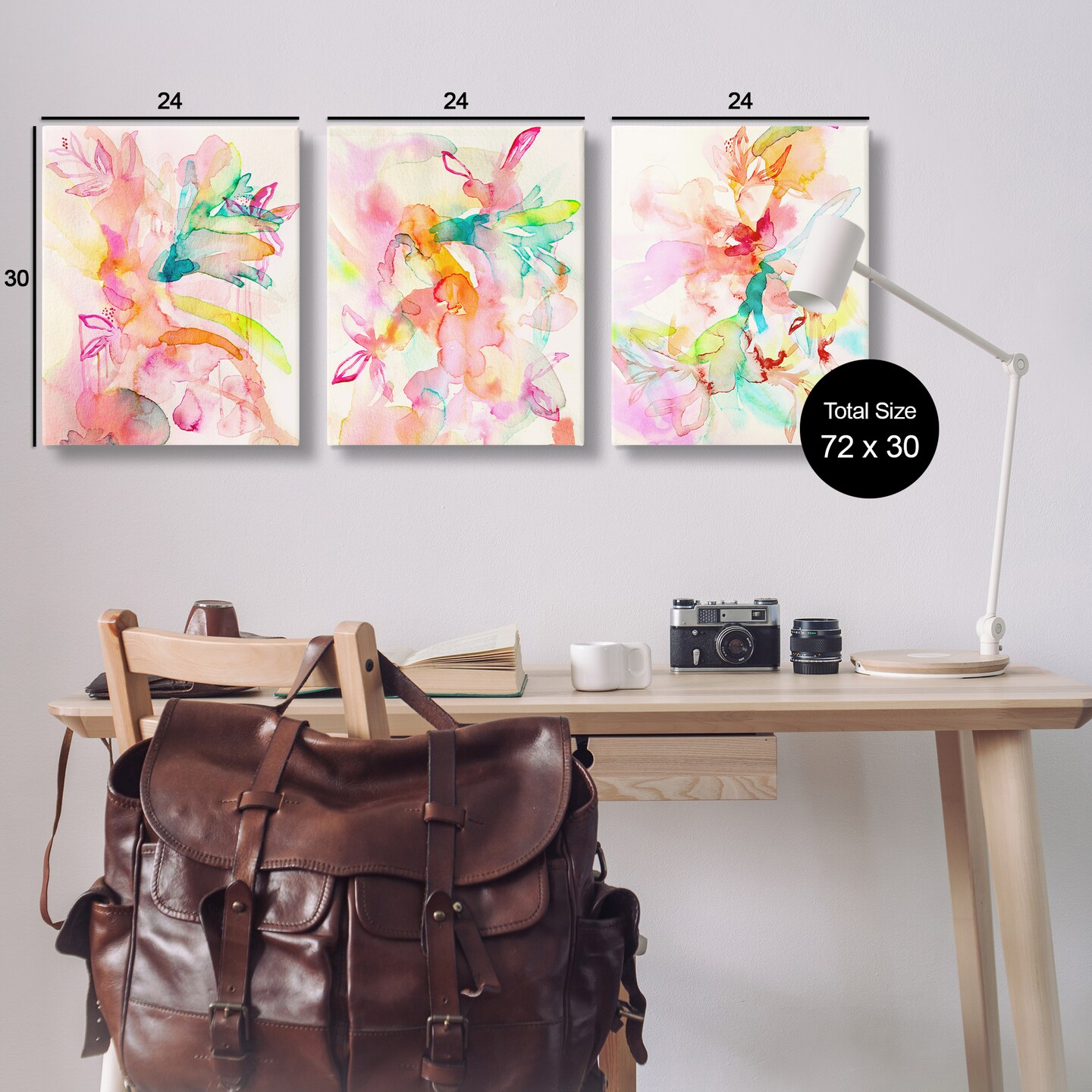 Stupell Industries Abstract Florals &#x26; Paint Drip 3pc Canvas Set Design by Gemma Bardot