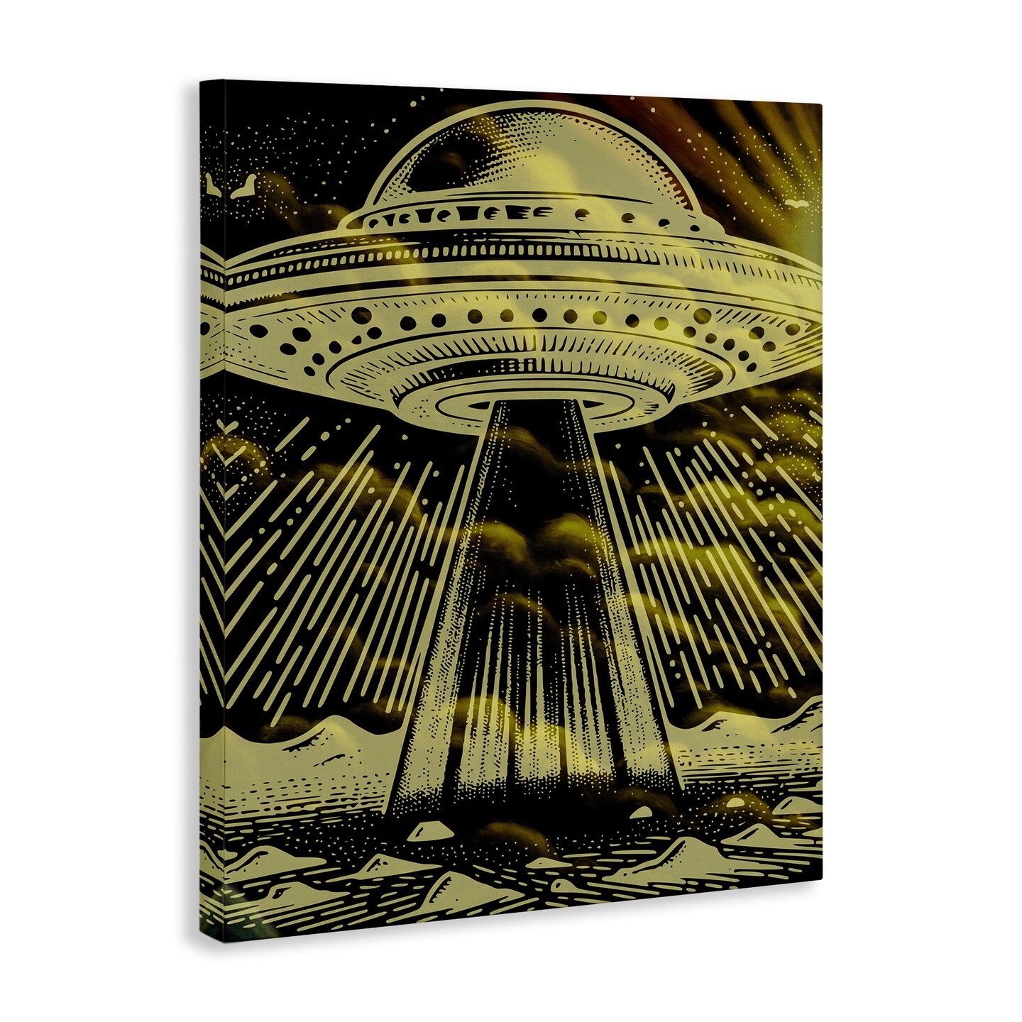 Stupell Industries Mysterious Alien UFO Canvas Design by Jesse Keith