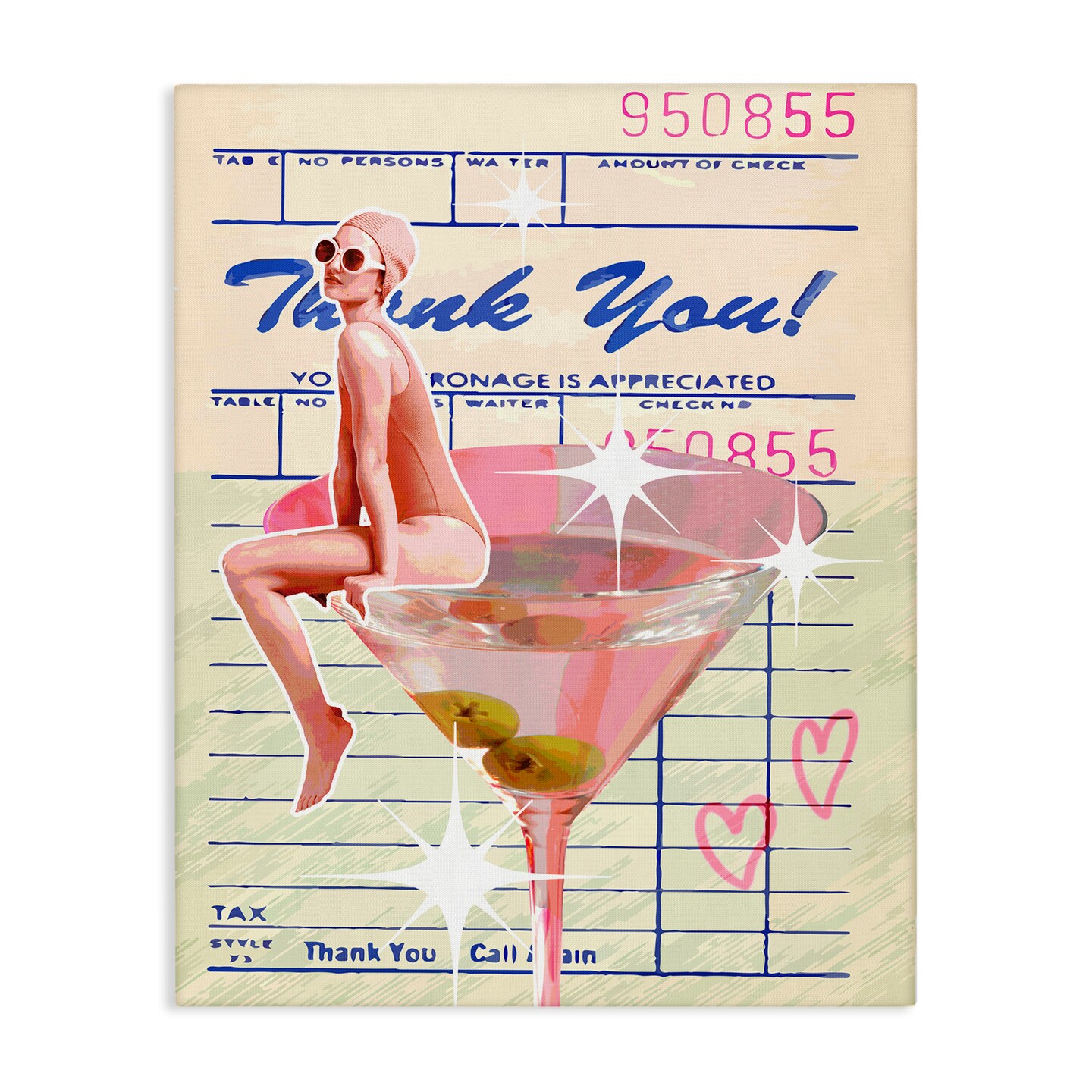 Stupell Industries Retro Vintage Restaurant Check Canvas Design by Lil' Rue