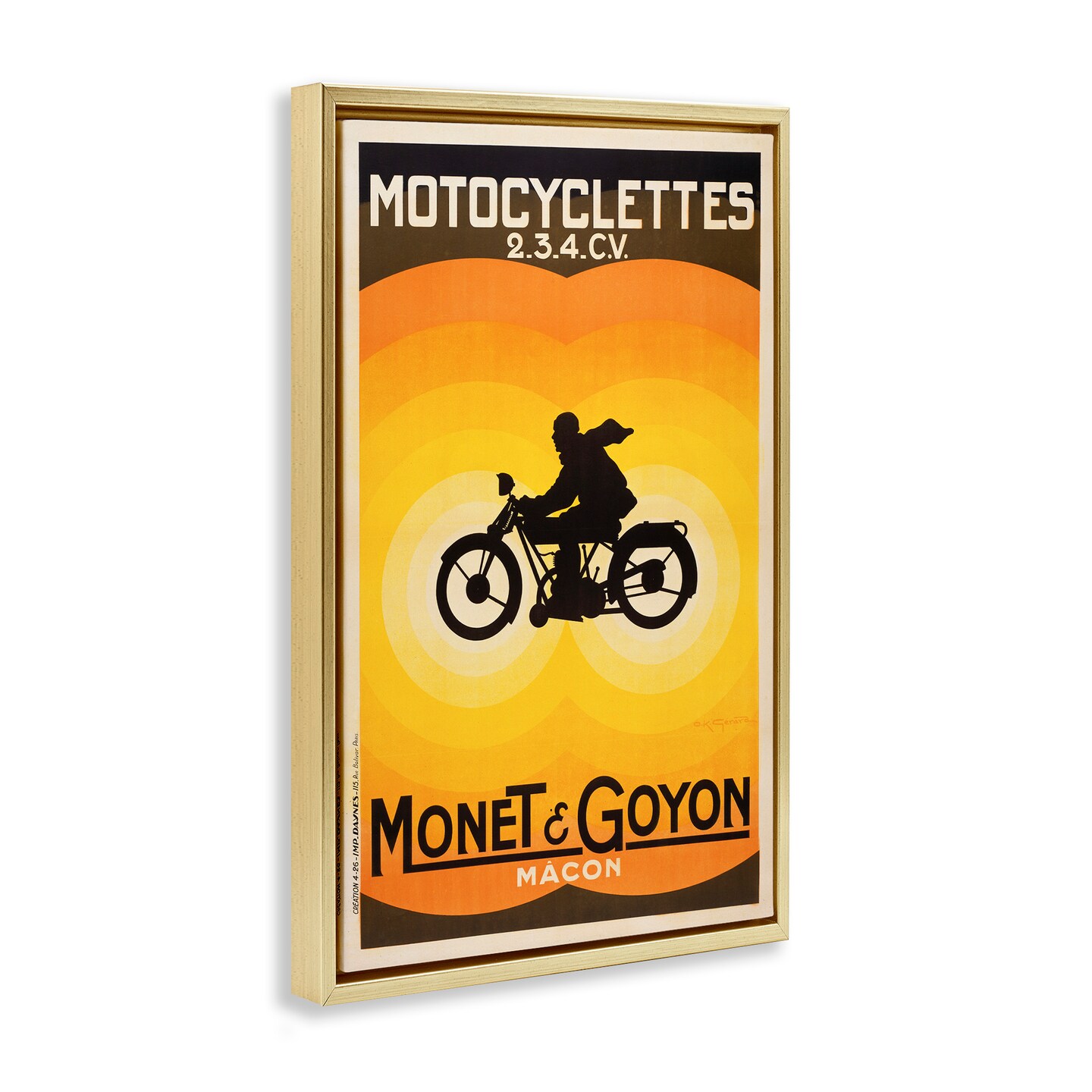 Stupell Industries Vintage Motorcycle Advertisement Floating Frame Design by Marcus Jules