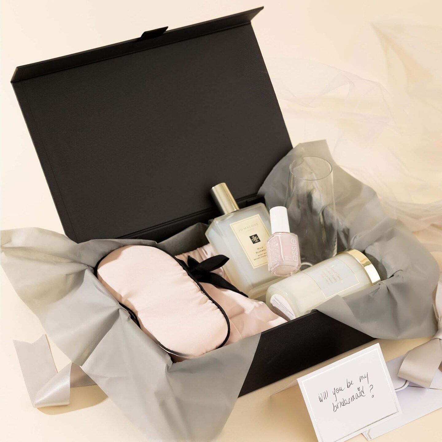 Premium Black Gift Box with Magnetic Closure - Includes Ribbon and Gift Card - Elegant Presentation Box for All Occasions