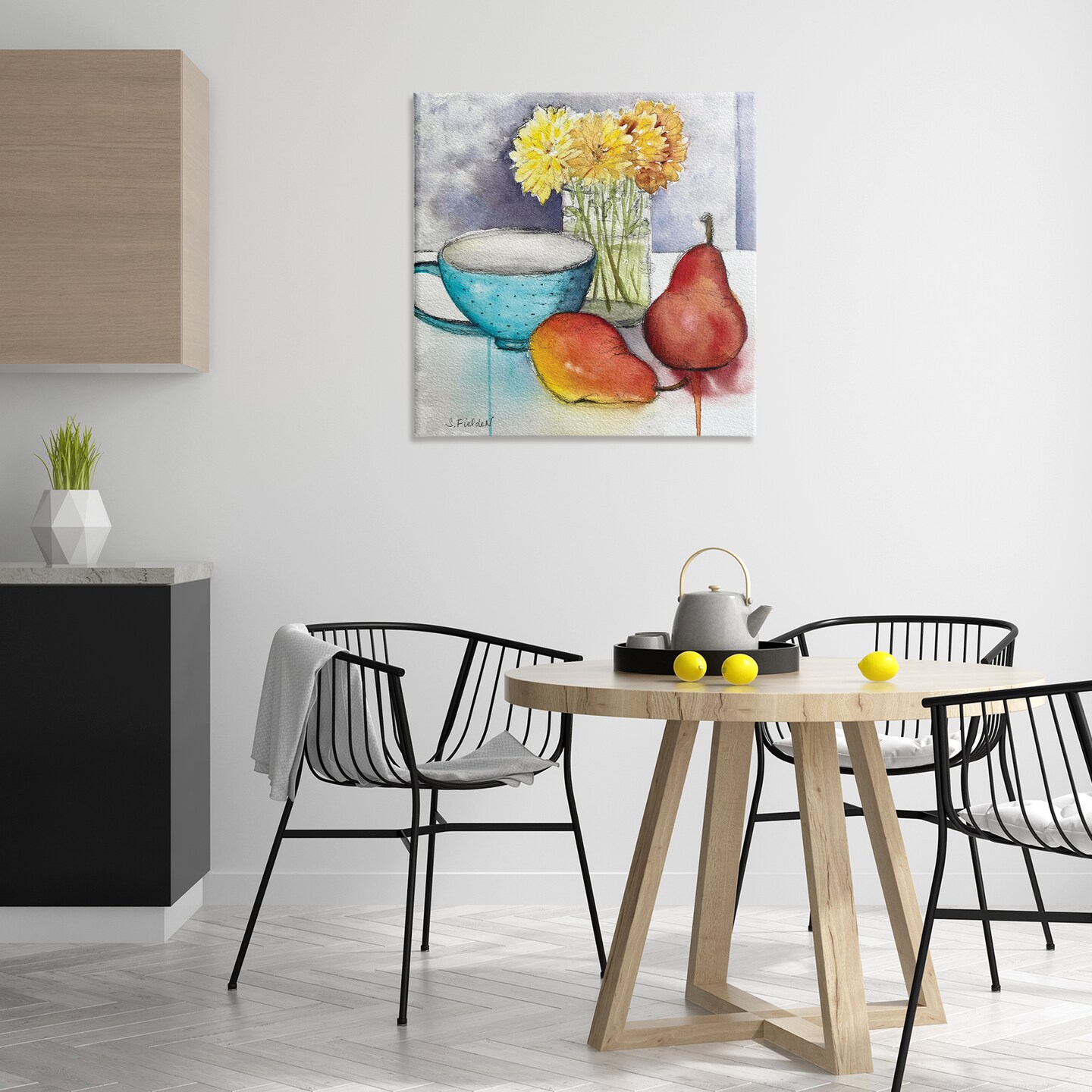 Stupell Industries Modern Kitchen Teacup &#x26; Fruit Canvas Design by Stephanie Fielden