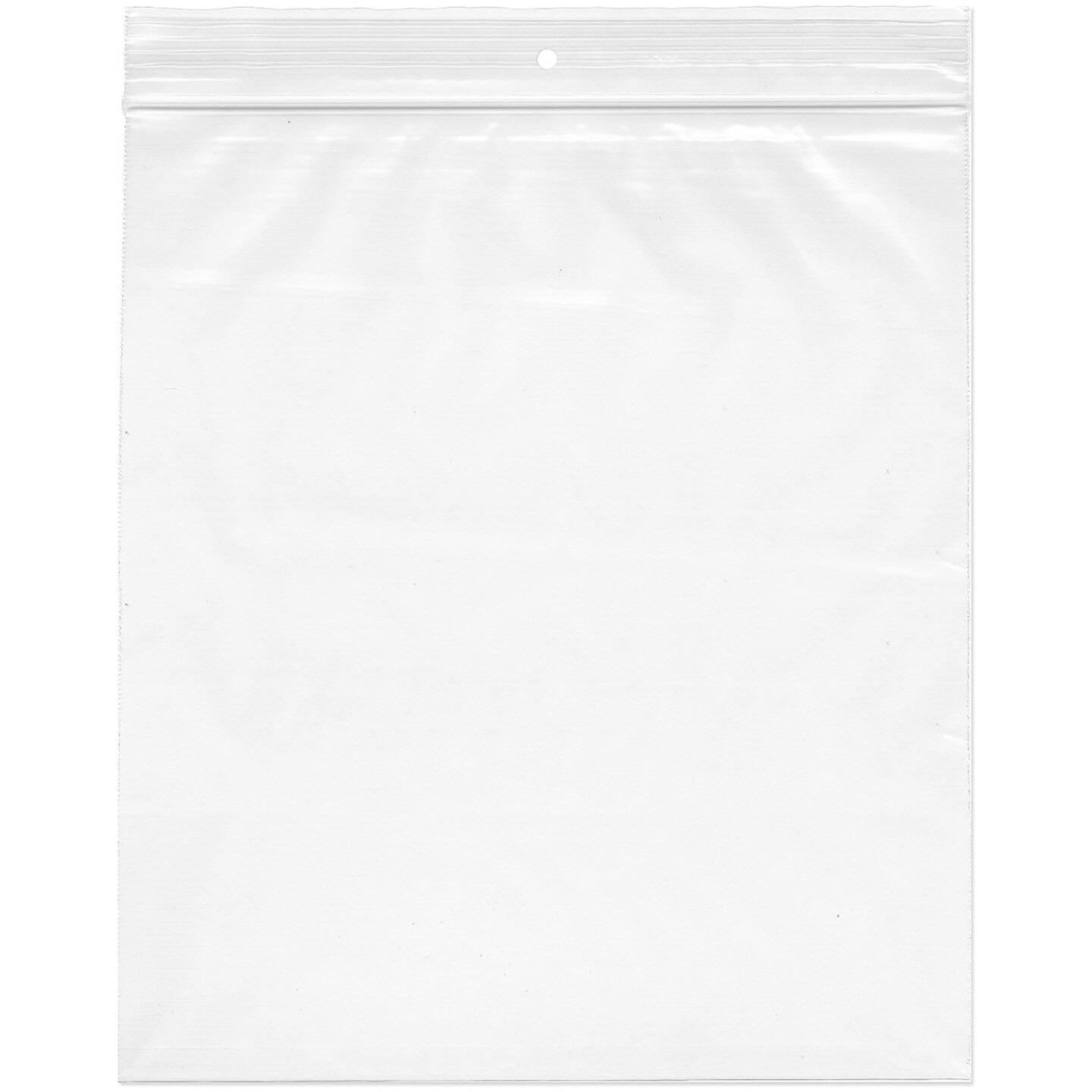 Plymor 9" x 12", 2 Mil with Hang-Hole Zipper Reclosable Plastic Bags