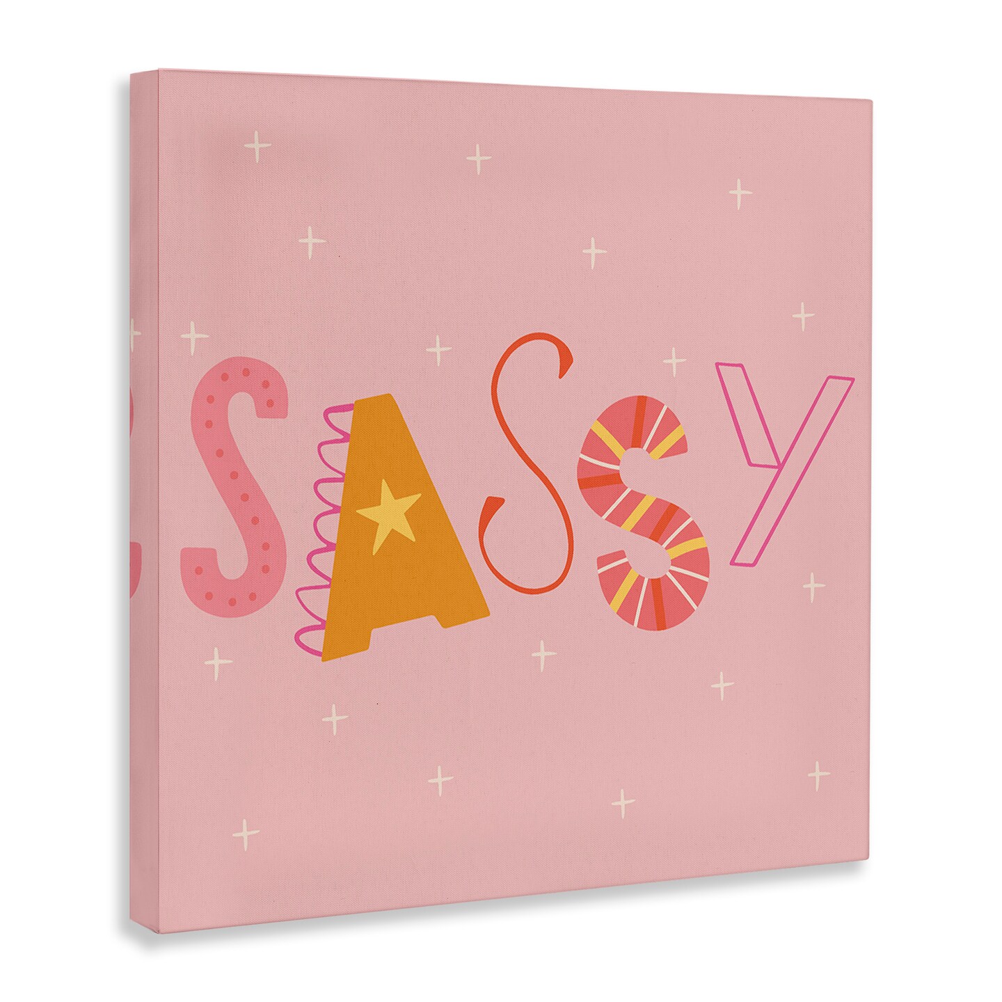 Stupell Industries Pink &#x26; Yellow Sassy Typography Canvas Design by Sazerelli Designs