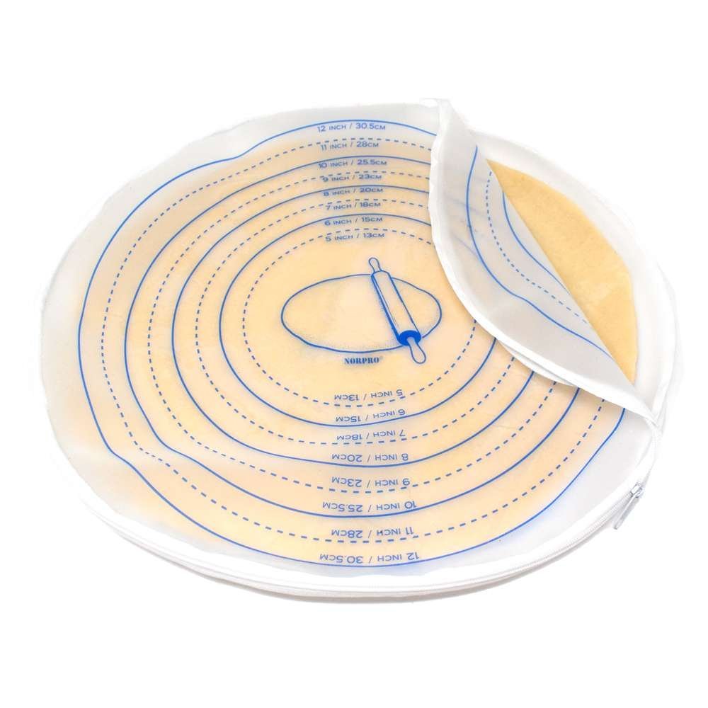 Norpro Silicone Pie Crust Dough Rolling Bag, Non-Stick Mess Free, Easily Roll Out 5&#x22; to 12&#x22; Crusts