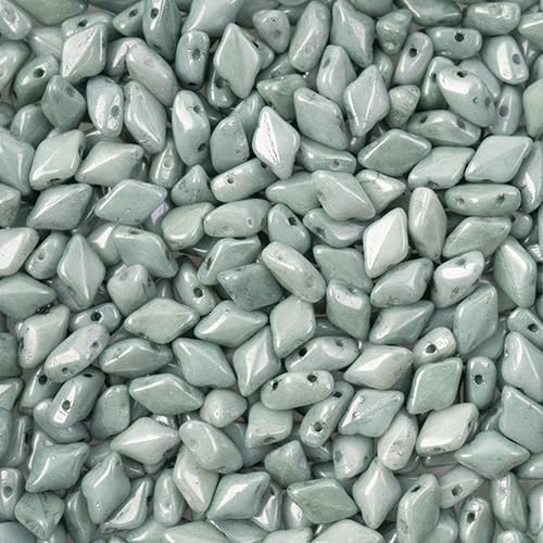 Matubo 2-Hole Czech Glass Opaque Luster Gemduo Beads, 50g