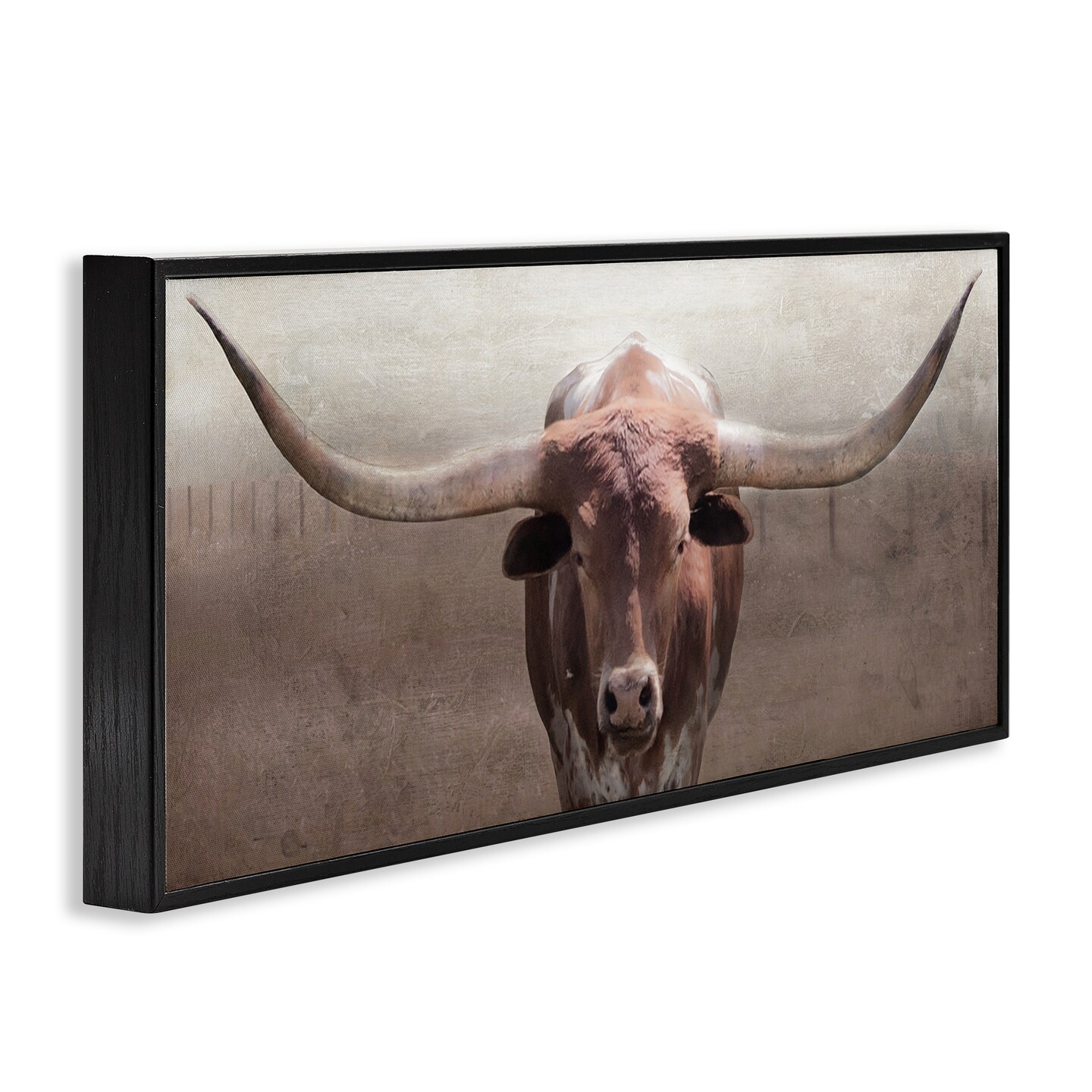 Stupell Industries Rustic Western Longhorn Framed Giclee Design by Carol Robinson