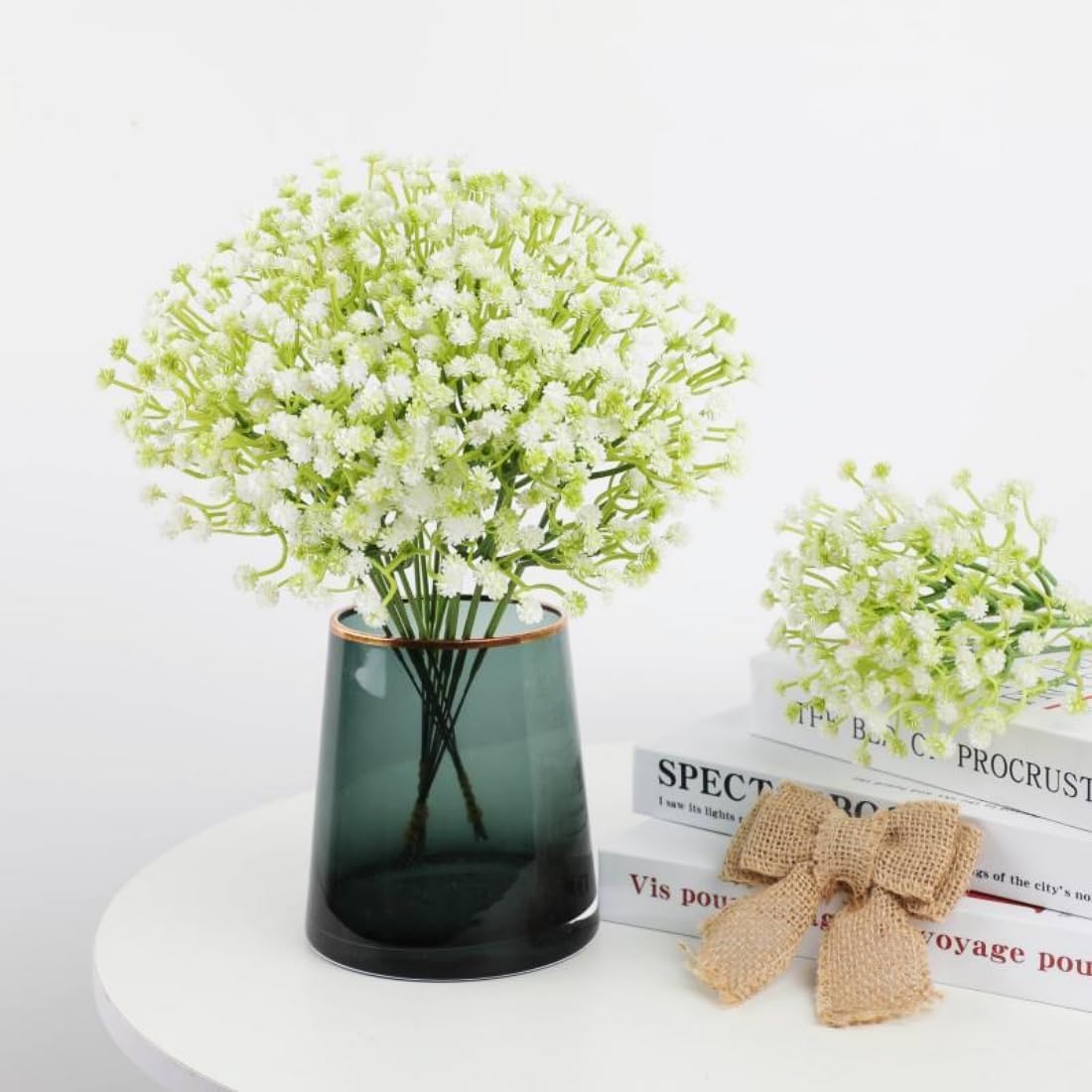 120 PCS Babys Breath Artificial Flowers,Artificial Baby Breath Gypsophila Flowers Bulk,White Flowers Real Touch Gypsophila Floral in Bulk,Home Wedding Garden Decor (120-Pcs)