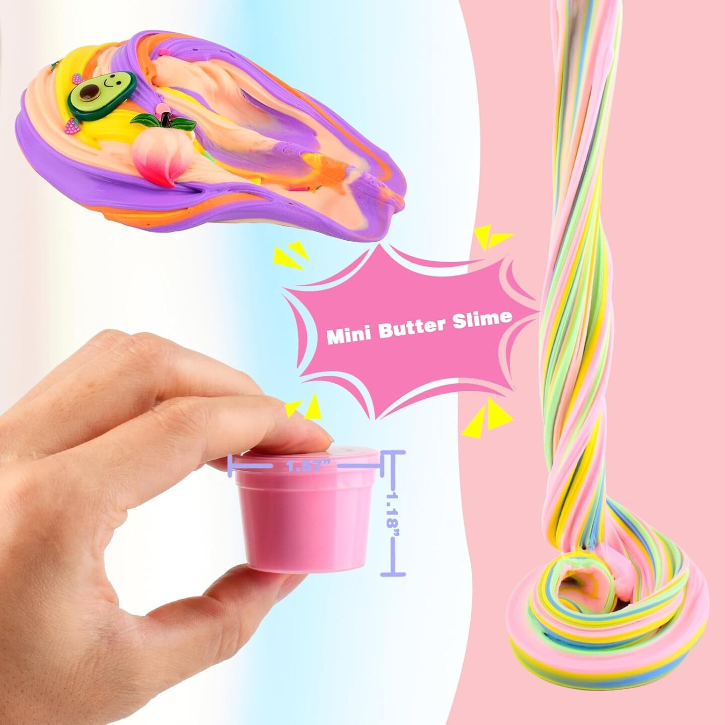 20 Packs Multicolor Butter Slime Kit