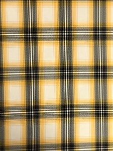 1 Yard Yellow Plaid Poly Poplin Fabric 58/59&#x22; Wide