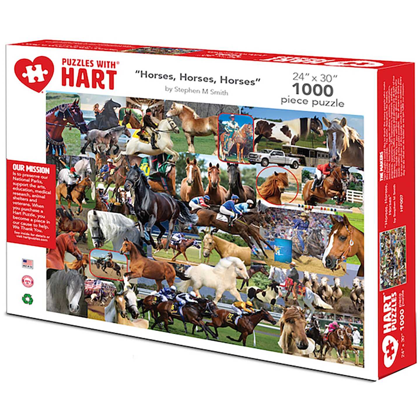 Hart Puzzles Horses, Horses, Horses by Steve Smith, 24 x 30 1000 Puzzle