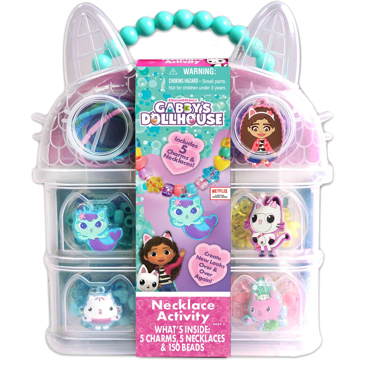 Gabby's Dollhouse DIY Necklace Activity Set with Charms & Beads, Kids Ages 3+