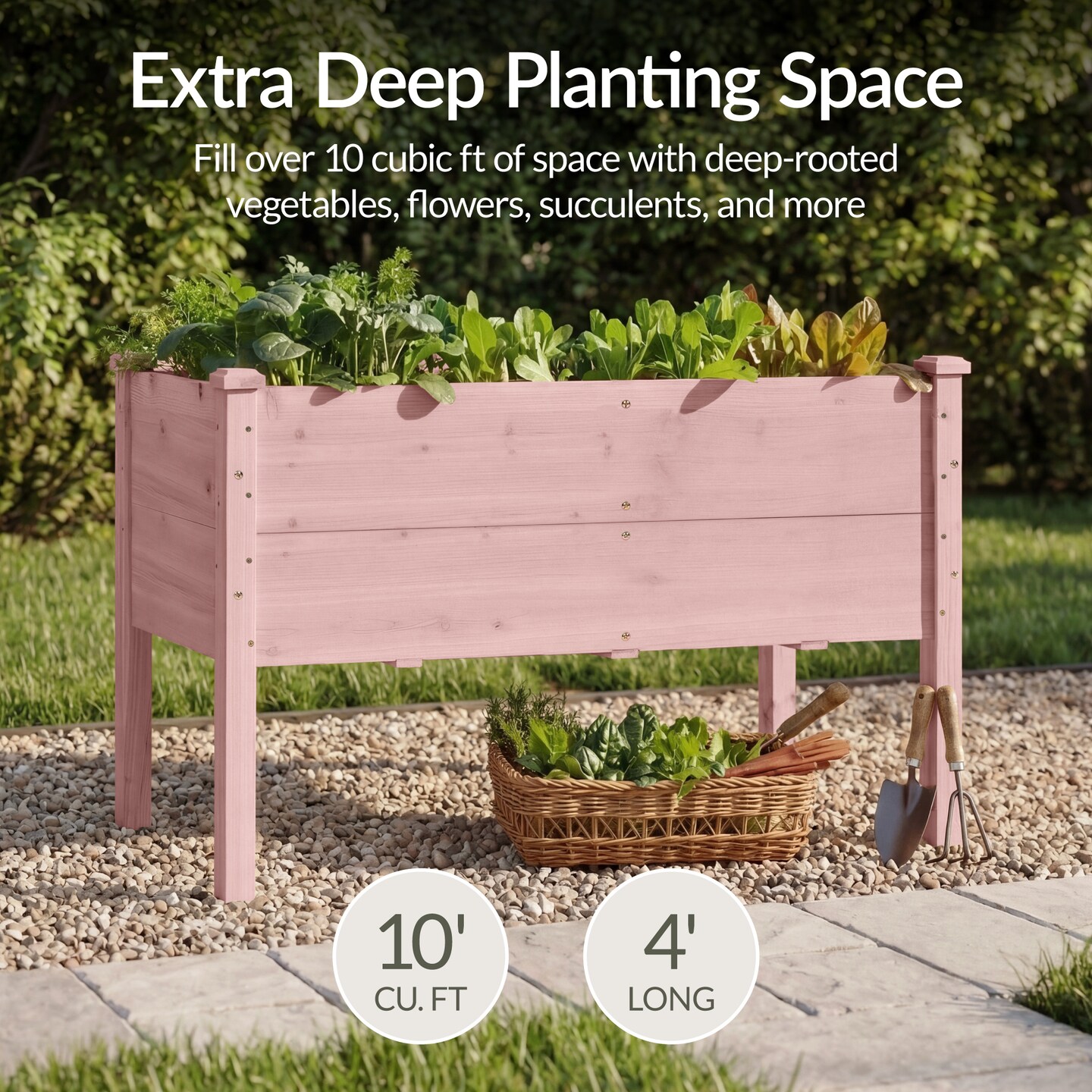 Best Choice Products 48 x 24" x 30" Raised Garden Bed, Extra Deep 16" Depth, Elevated Wood Planter Stand"