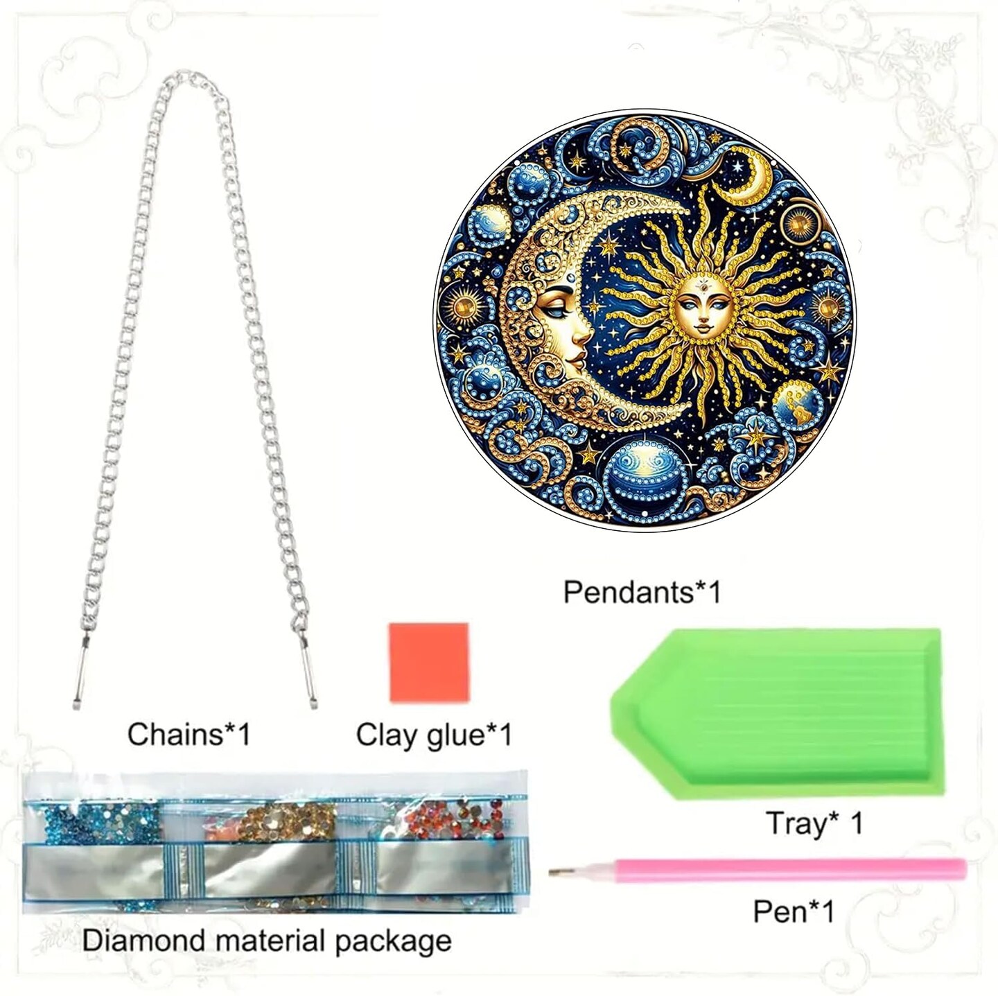 Sun and Moon 5D Diamond Art Hanging Kit – Double-Sided Special-Shaped Rhinestone DIY Acrylic Pendant, Home & Garden Wall Ornament for Adults
