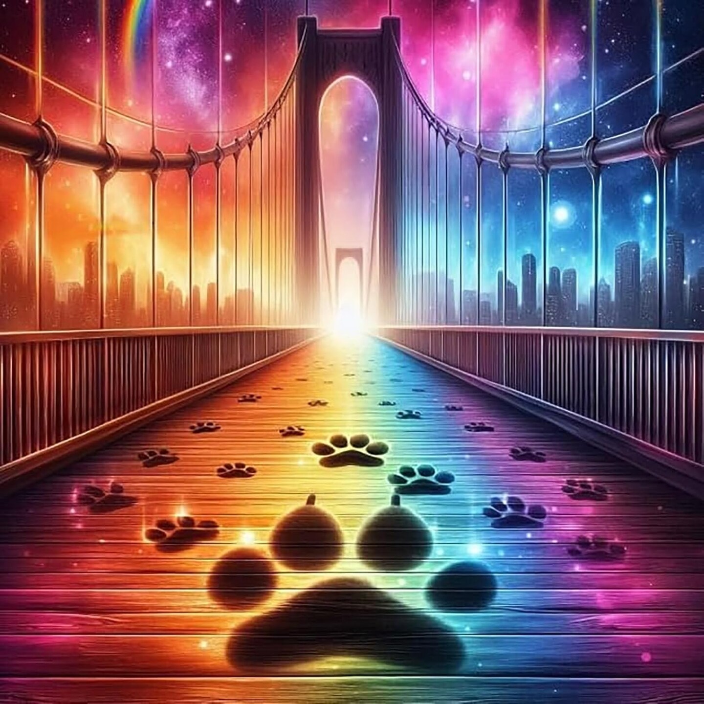 5D Diamond Painting Kit for Adults Beginners,DIY Rainbow Bridge Paint by Diamond Art Kits,Suitability Friends Full Round Drill Diamonds Dots Gem Art,Home Wall Decor 13.78x13.78 Inch