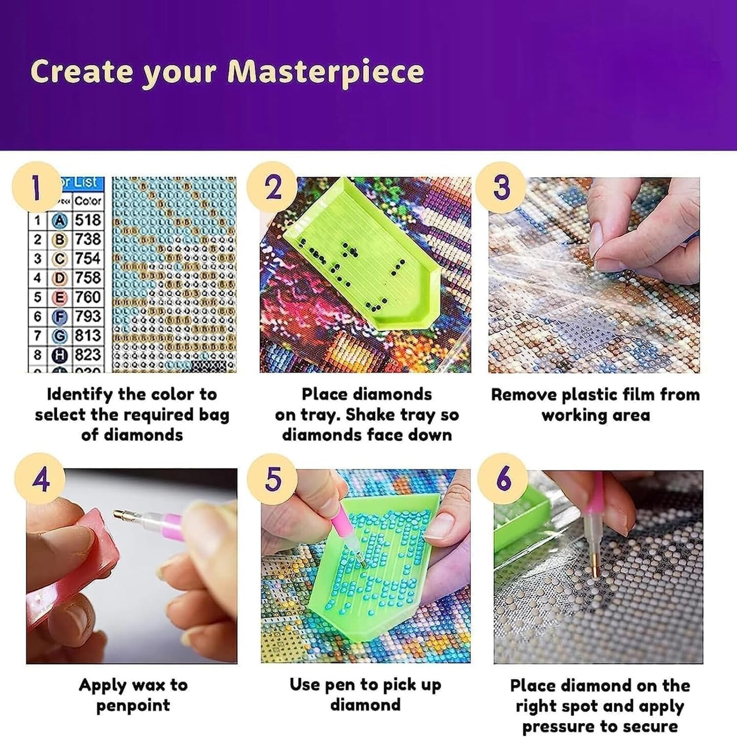 6PCS Landscape Diamond Art Kits