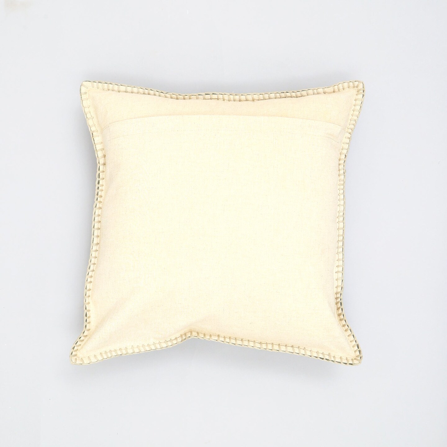 Stonewashed Cotton Velvet Throw Pillow &#x2013; 18&#x22;x18&#x22; Decorative Cushion with Handstitched Edges