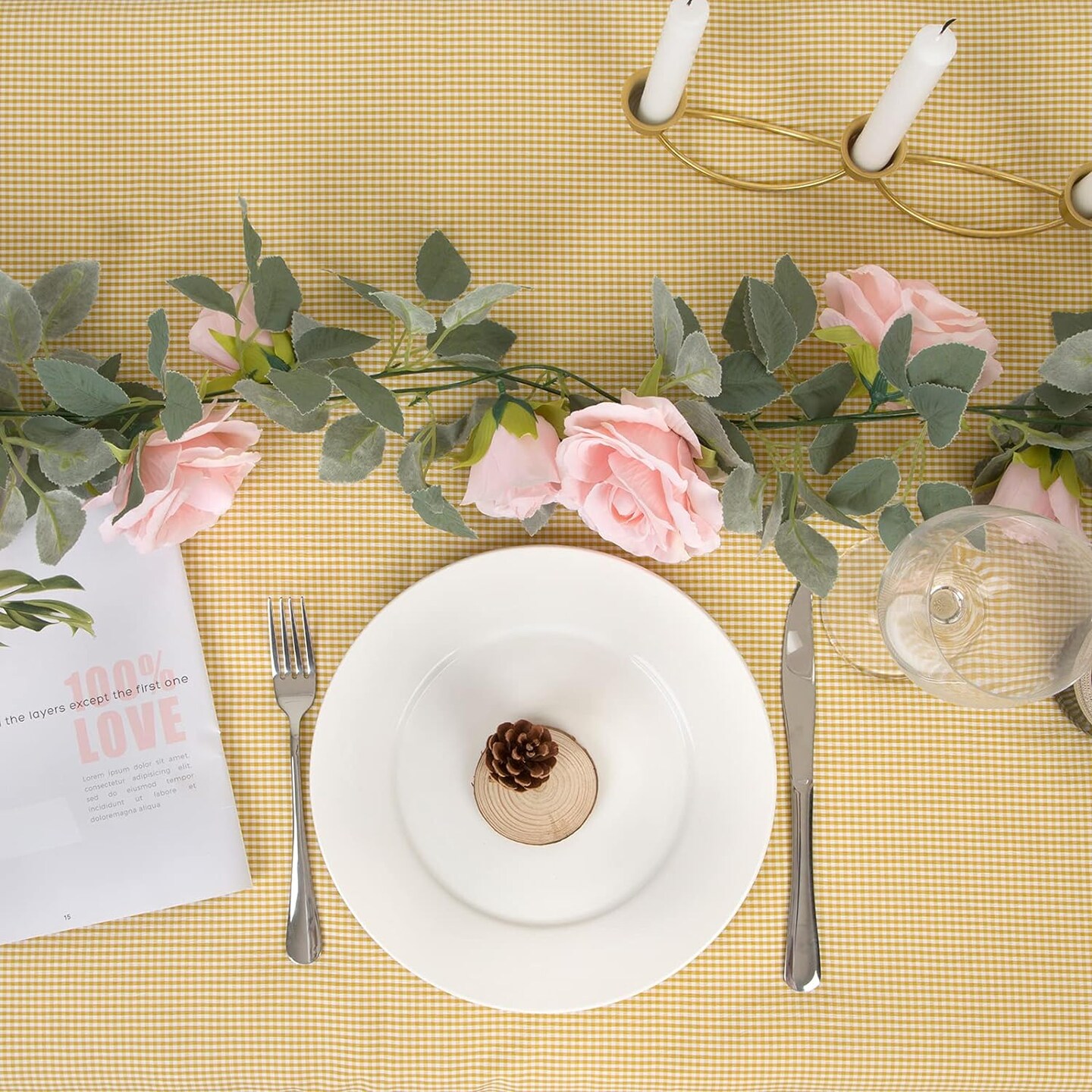 4 Pcs (26 FT) Artificial Rose Vine – Fake Silk Flower Garland for Wedding, Party, and Garden Decoration (Pink)