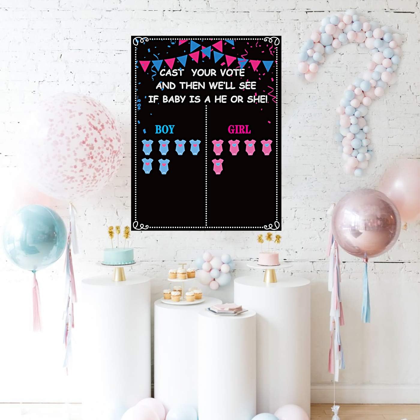 Gender Reveal Decorations - 54 Voting Gender Reveal Games Gender Reveal Ideas Boy or Girl Games Party Supplies for Gender Reveal Voting Use Gender Reveal Decor