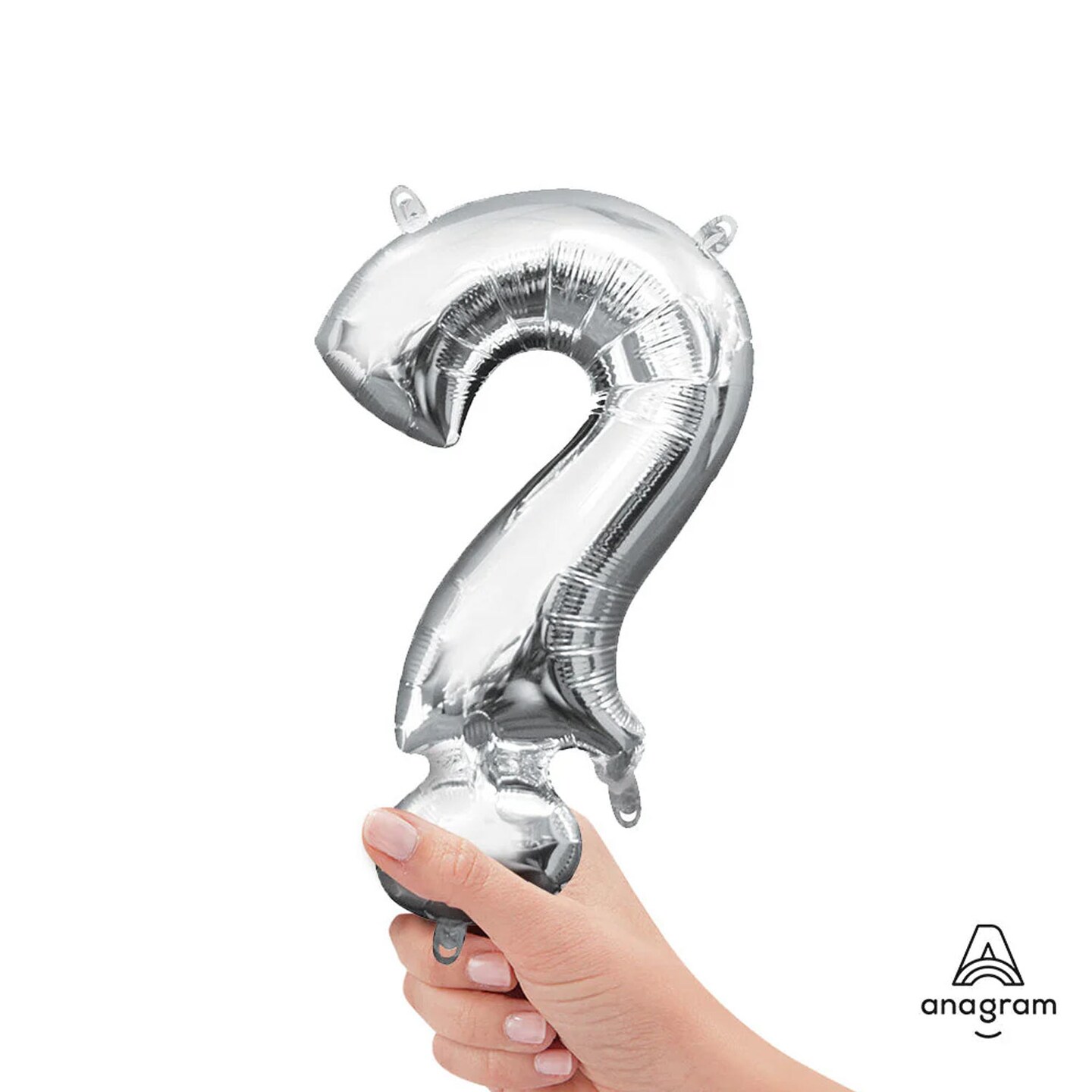 Anagram&#xAE; 16&#x22; Silver Question Mark Balloon Air Fill Only Foil Mylar