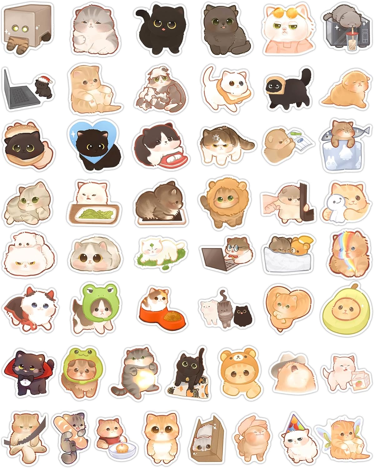 100PCS Cute Cat Stickers for Kids