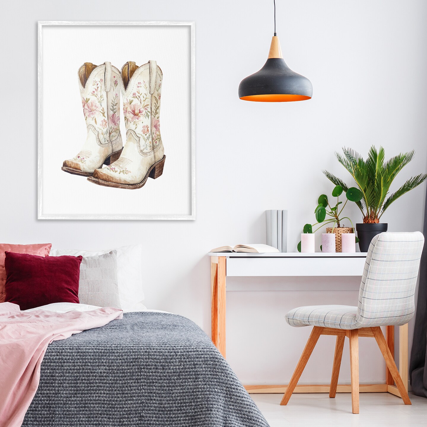 Stupell Industries Boots in Bloom Framed Giclee, design by Svetlana Aleynikova
