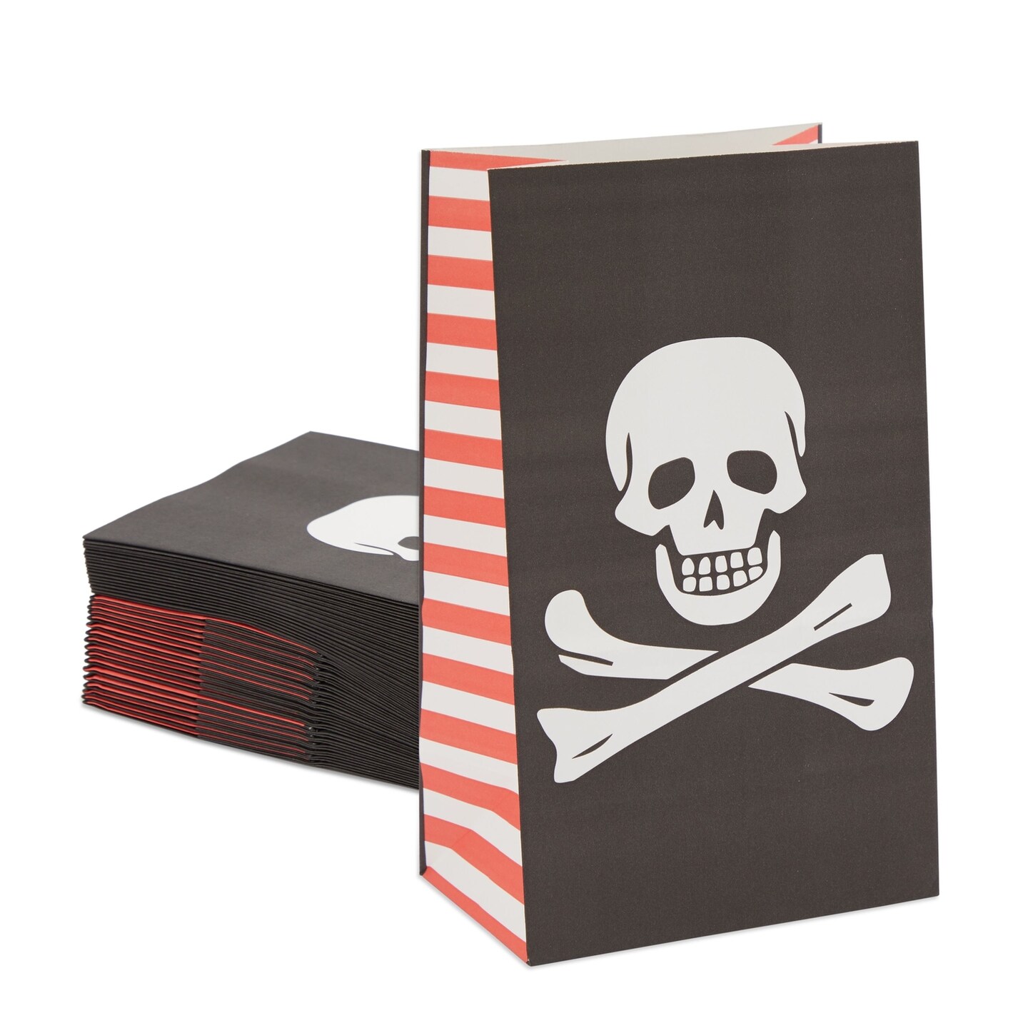 Juvale 36 Pack Pirate Party Bags for Kids, 5 x 8.7 x 3 Inches - Pirate Goodie Bags for Pirate-Themed Birthday Party Supplies