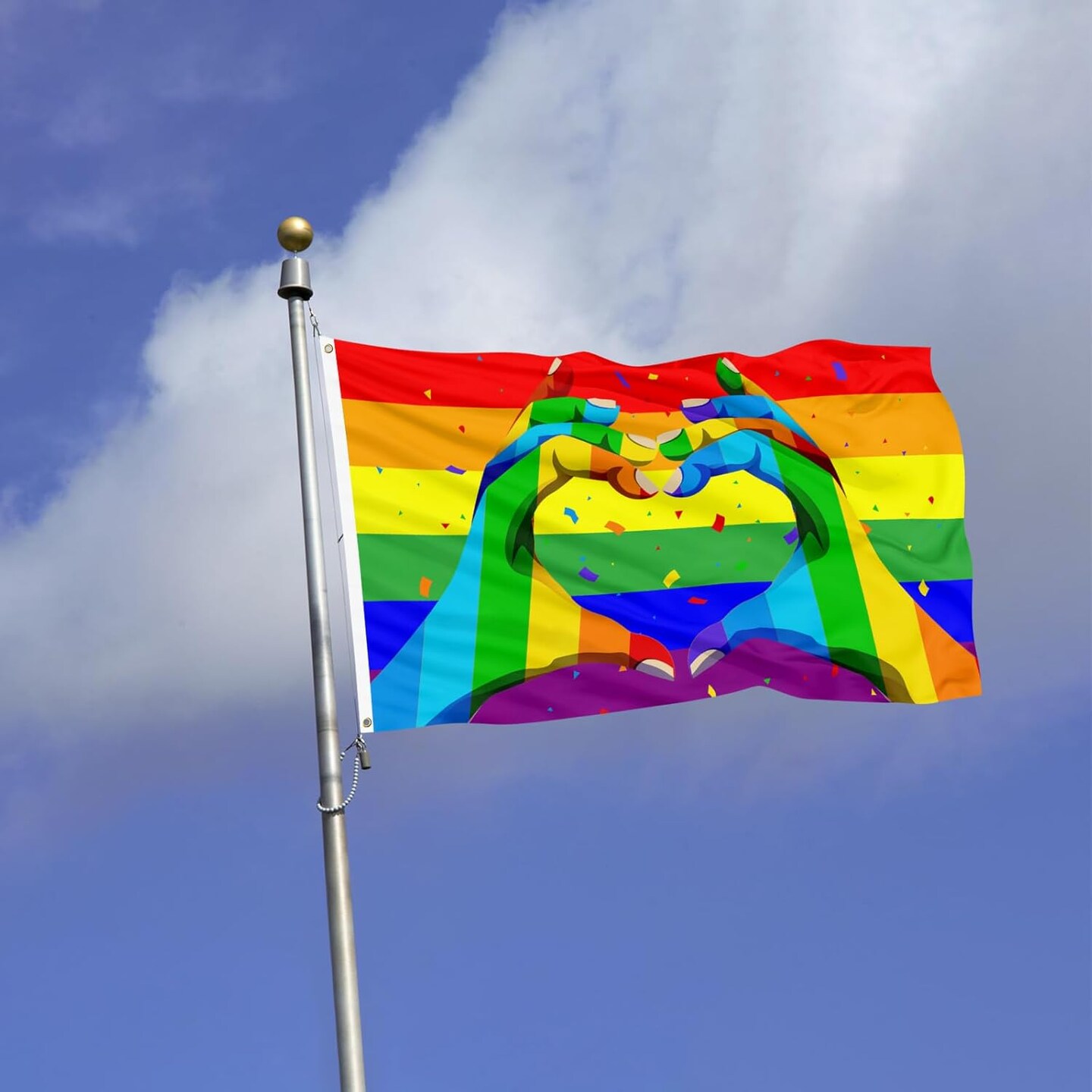Gay Straight Ally Flag Pride Rainbow Flag 3x5 Ft with Two Metal Grommets Gay LGBT Progressive Intersex Banne (Pride Flag)