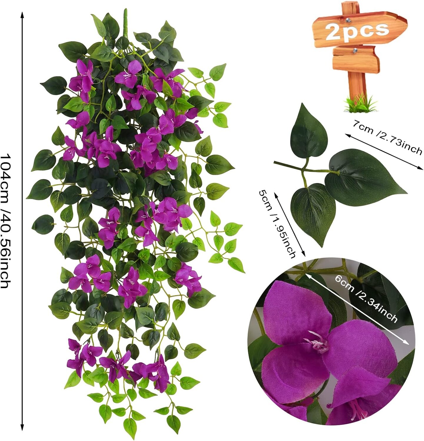 Artificial Hanging Plants Flowers Bougainvillea