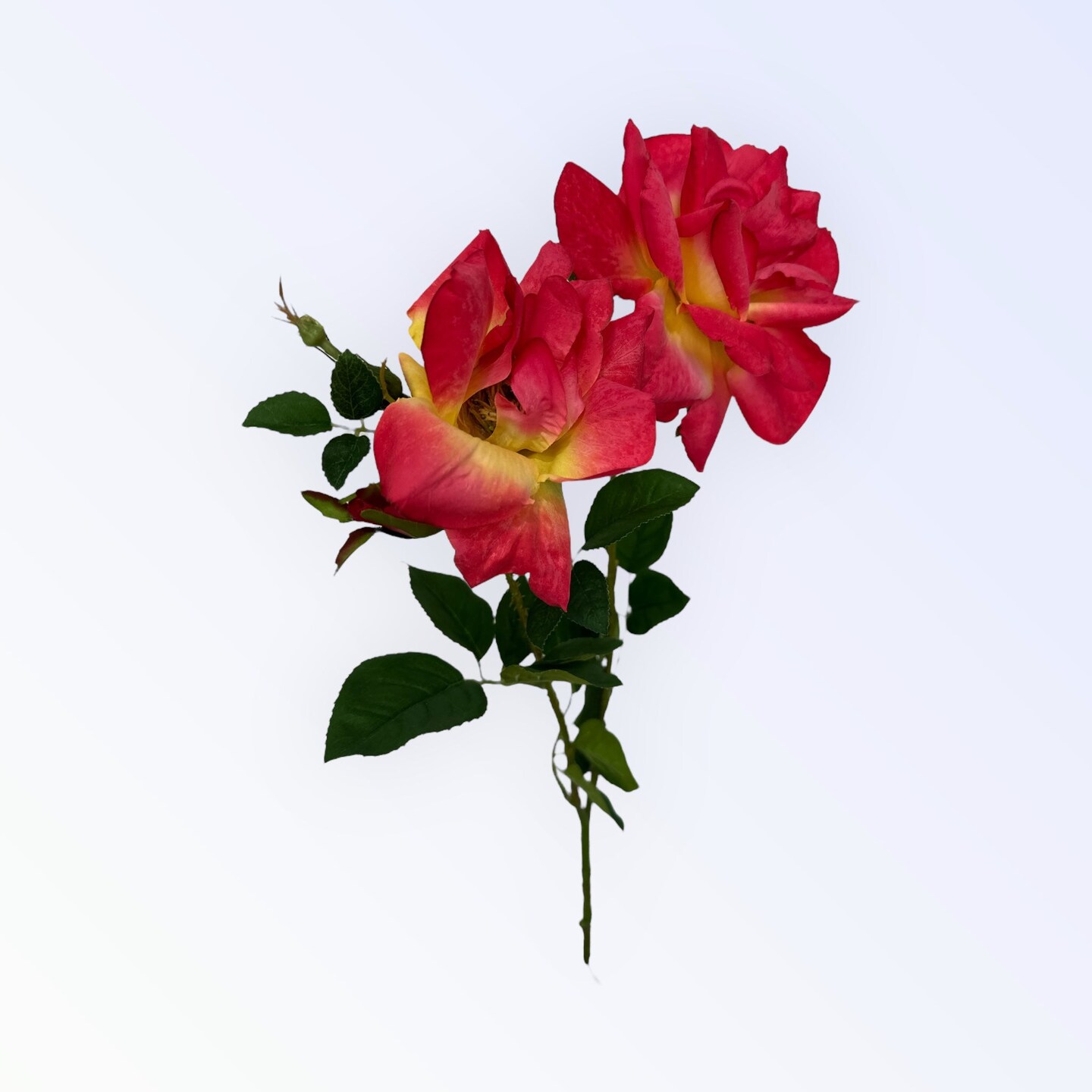 35&#x22; Realistic Pink Open Rose Spray with Faux Thorns &#x2013; Long Stem Artificial Flower for Arrangements, Wreaths &#x26; Home Decor-FSR845-TY