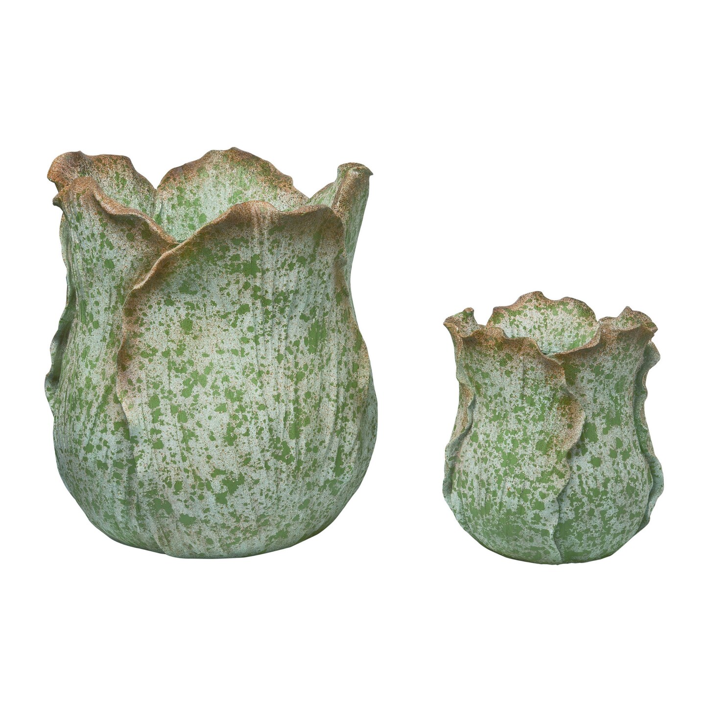 Transpac Resin 18&#x22; Spring Tulip Planters with Drainage, Pair
